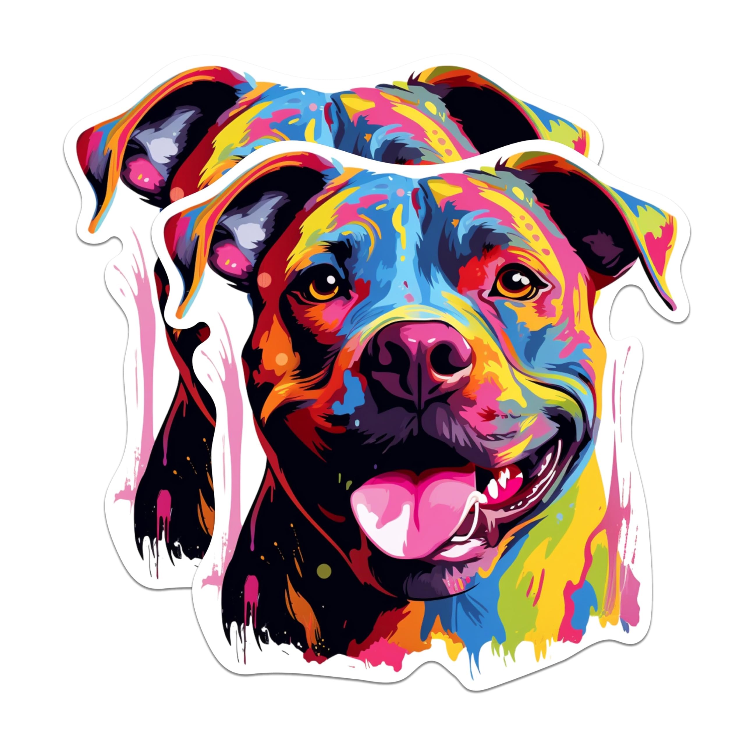 (2 Pack) Staffordshire Bull Terrier Dog Breed Stickers- 5 Inches On Longest Side - Choose from Over 100 Dog Breeds - for Cars, Trucks, Skateboards, Laptops - Made in USA - BMCS1964