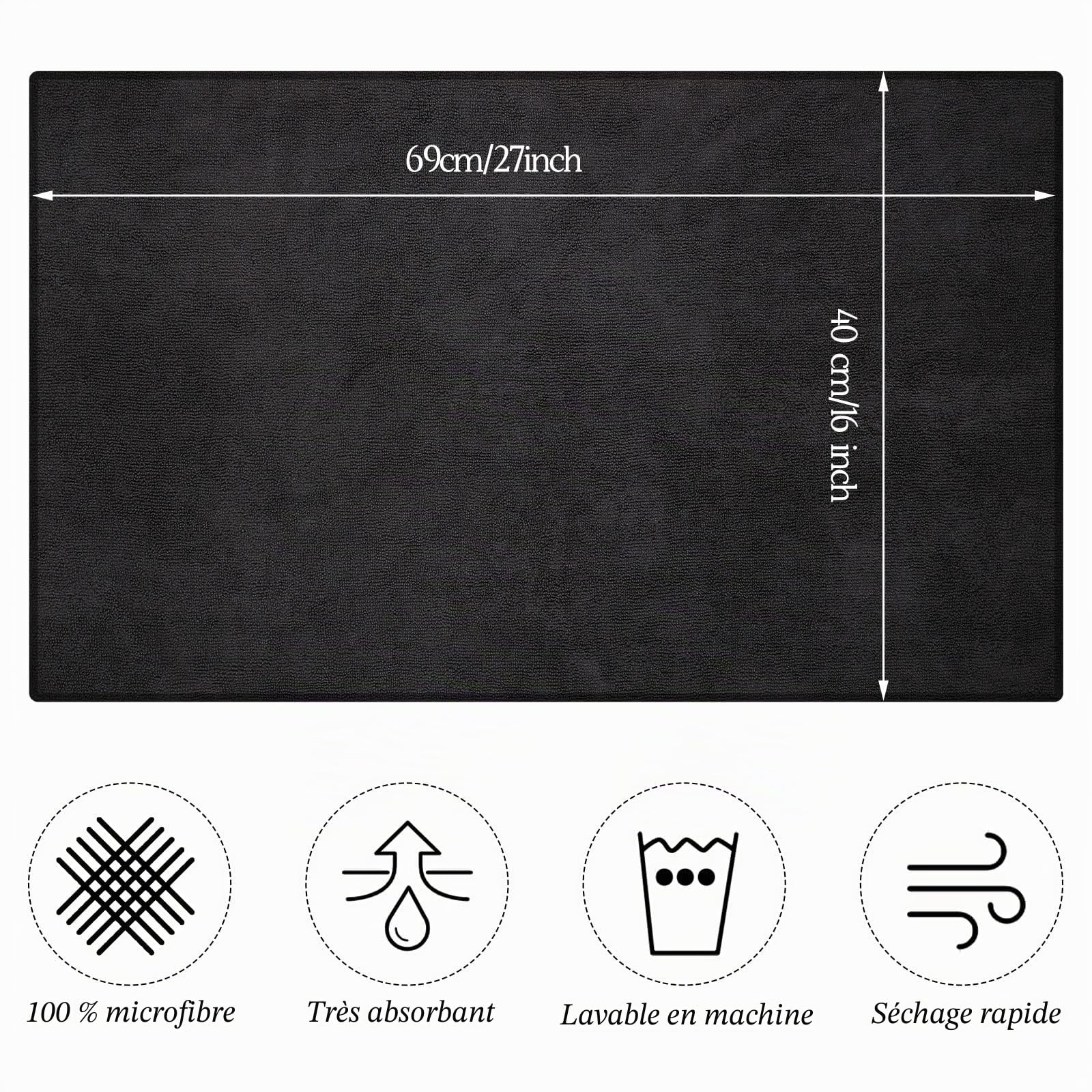 Lot de 26 Serviettes de Salon en Microfibre pour séchage des Cheveux, résistantes à l'eau de Javel, Non pelucheuses, absorbantes, pour Maison, hôtel, Bain, Salon, Spa, Salle de Sport (40,6 x 68,6 cm,