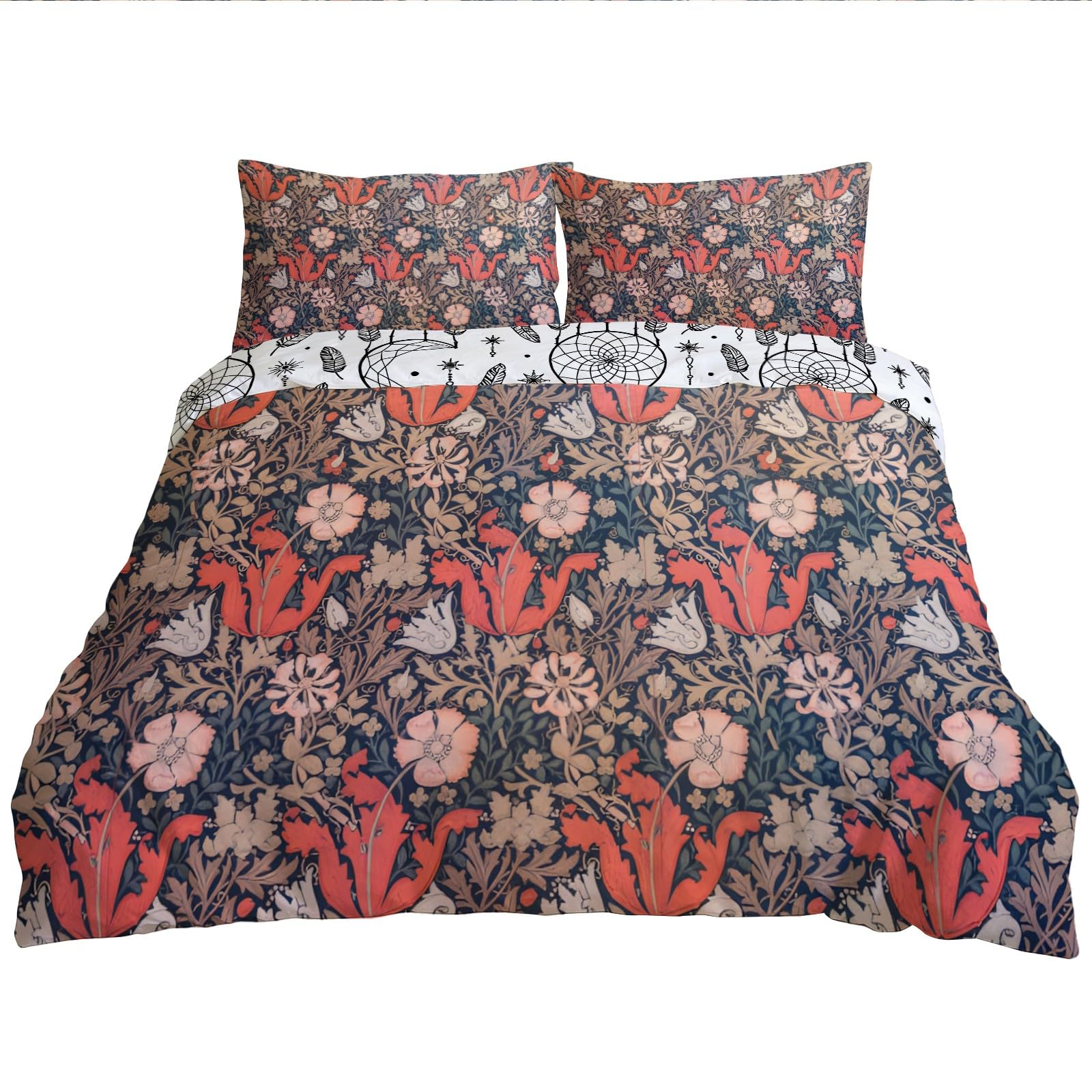Housse de Couette Infroissable 150x210 Anti-Plis Maurice Fleurs Microfibre Douceur