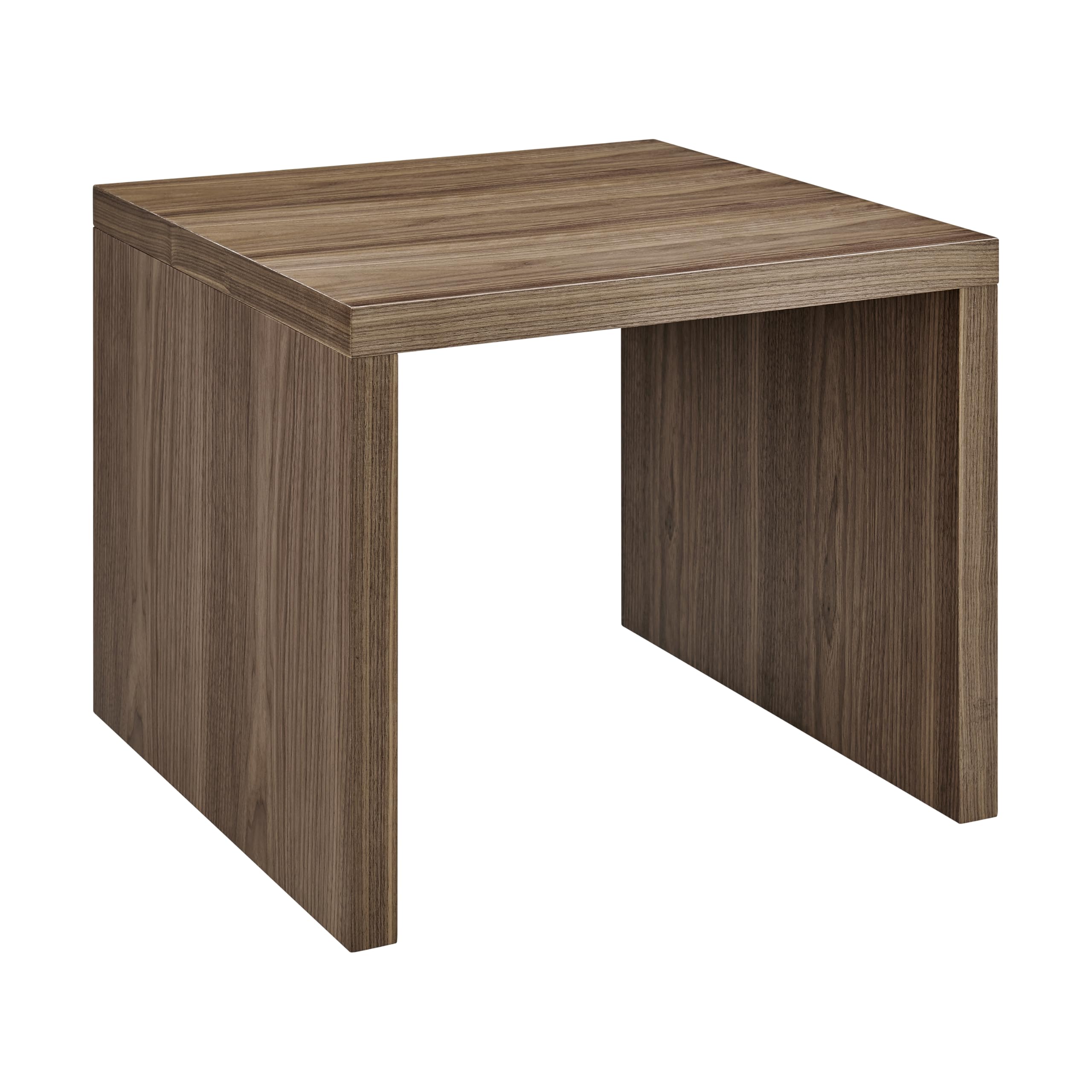Euro Style Abby Square Side Table in Walnut, Veneer Engineered Wood, Felt Pads Floors Protectors, Contract Grade, Max. Weight 59 lbs.