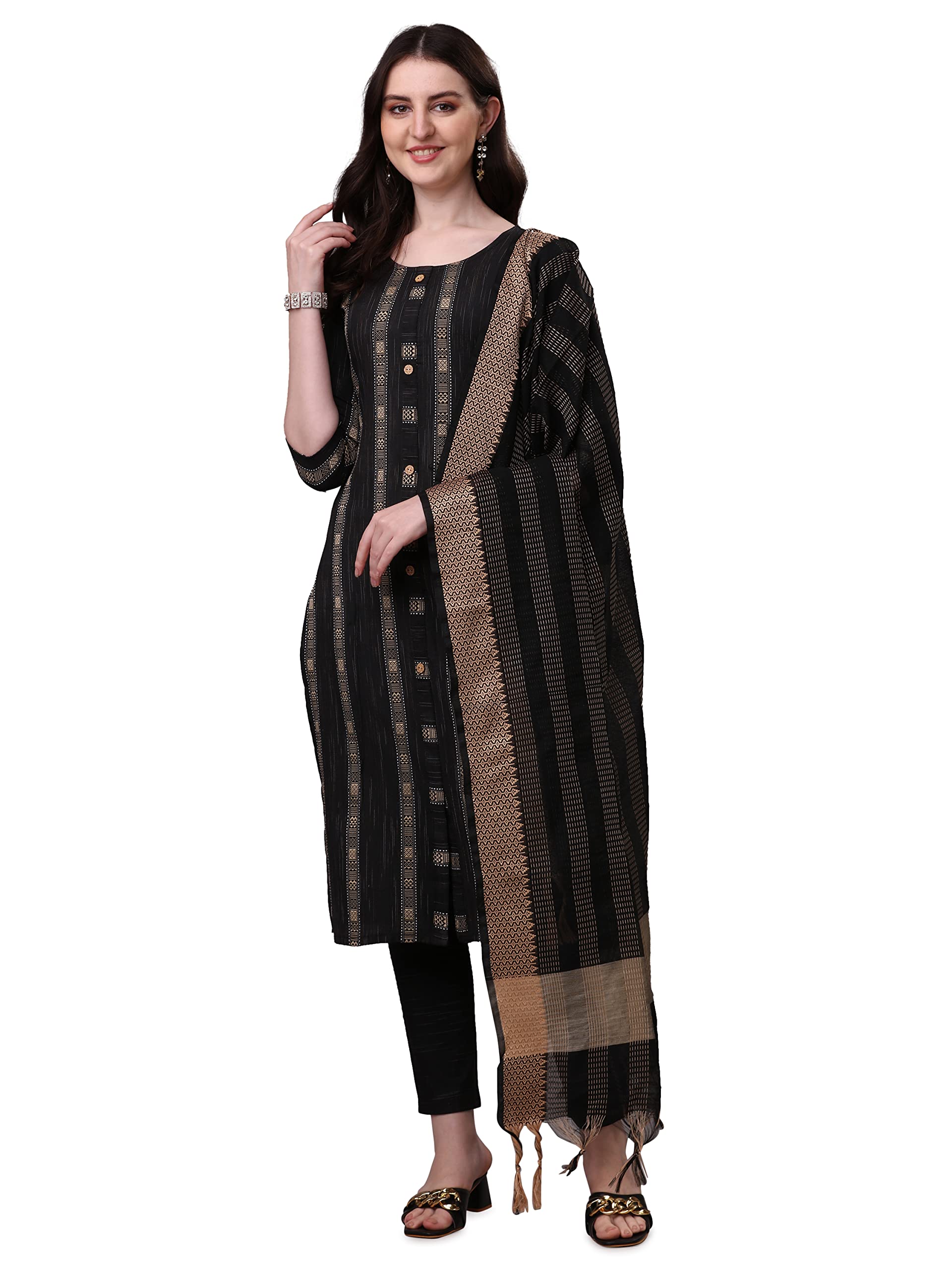 Shiv Textilescotton Kurta Set For Women 214- Black 3Xl