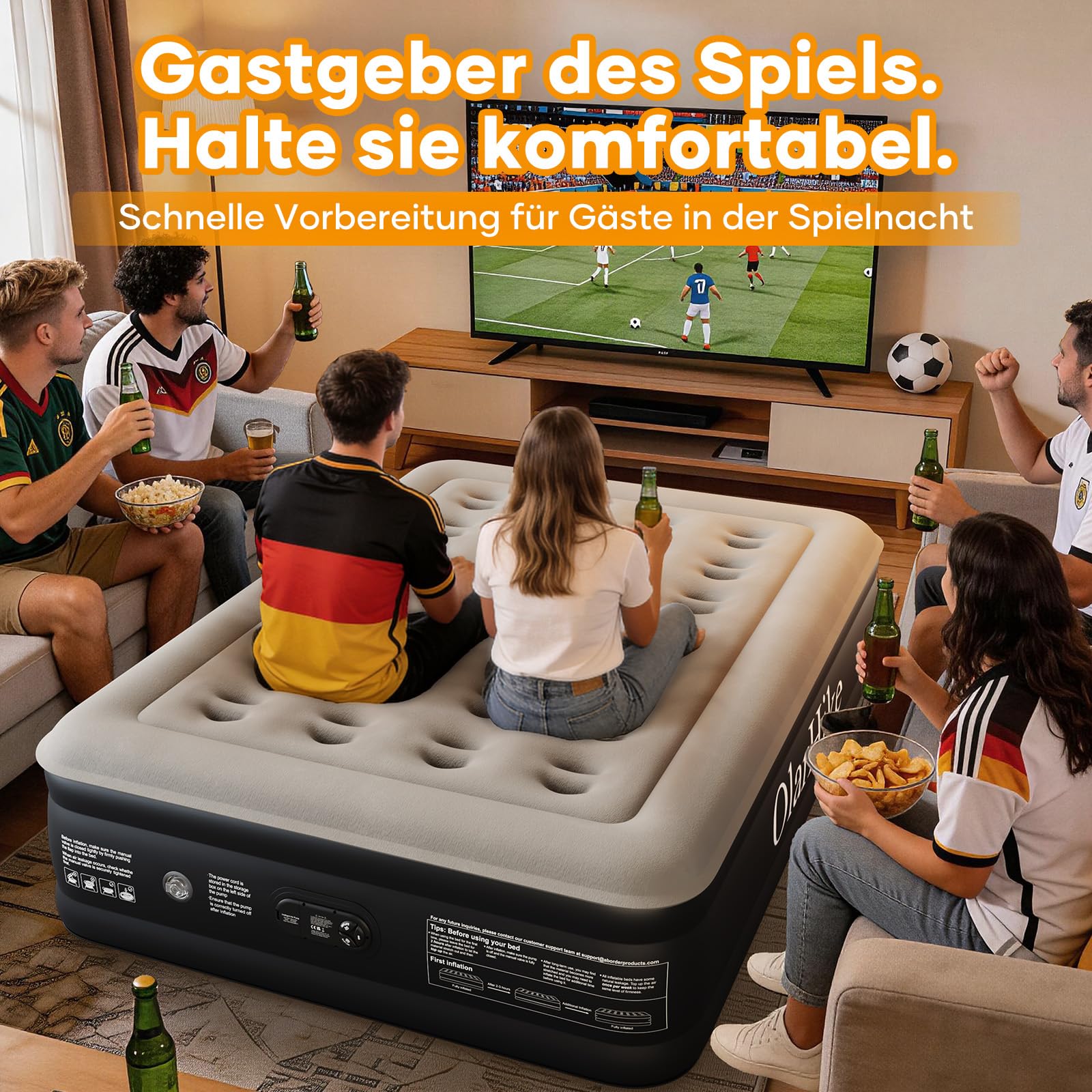 OlarHike Luftmatratze Selbstaufblasend 140x200 2 Personen Camping Gästebett