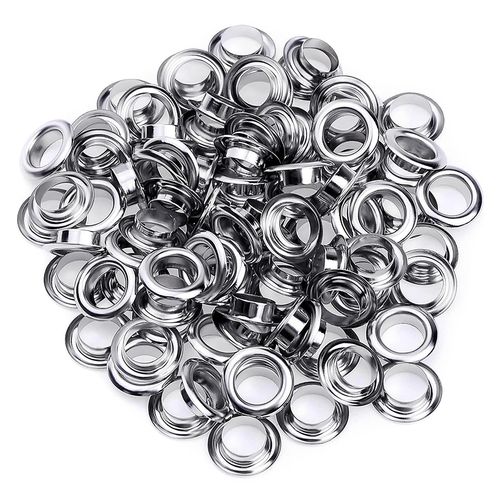 50 Sets Ösen Sets, 20 mm Nähösen, silberfarbenes Metall Stanzwerkzeug mit Aufbewahrungsbox für Leder, Gürtel, Stoff, Metallösen Sets