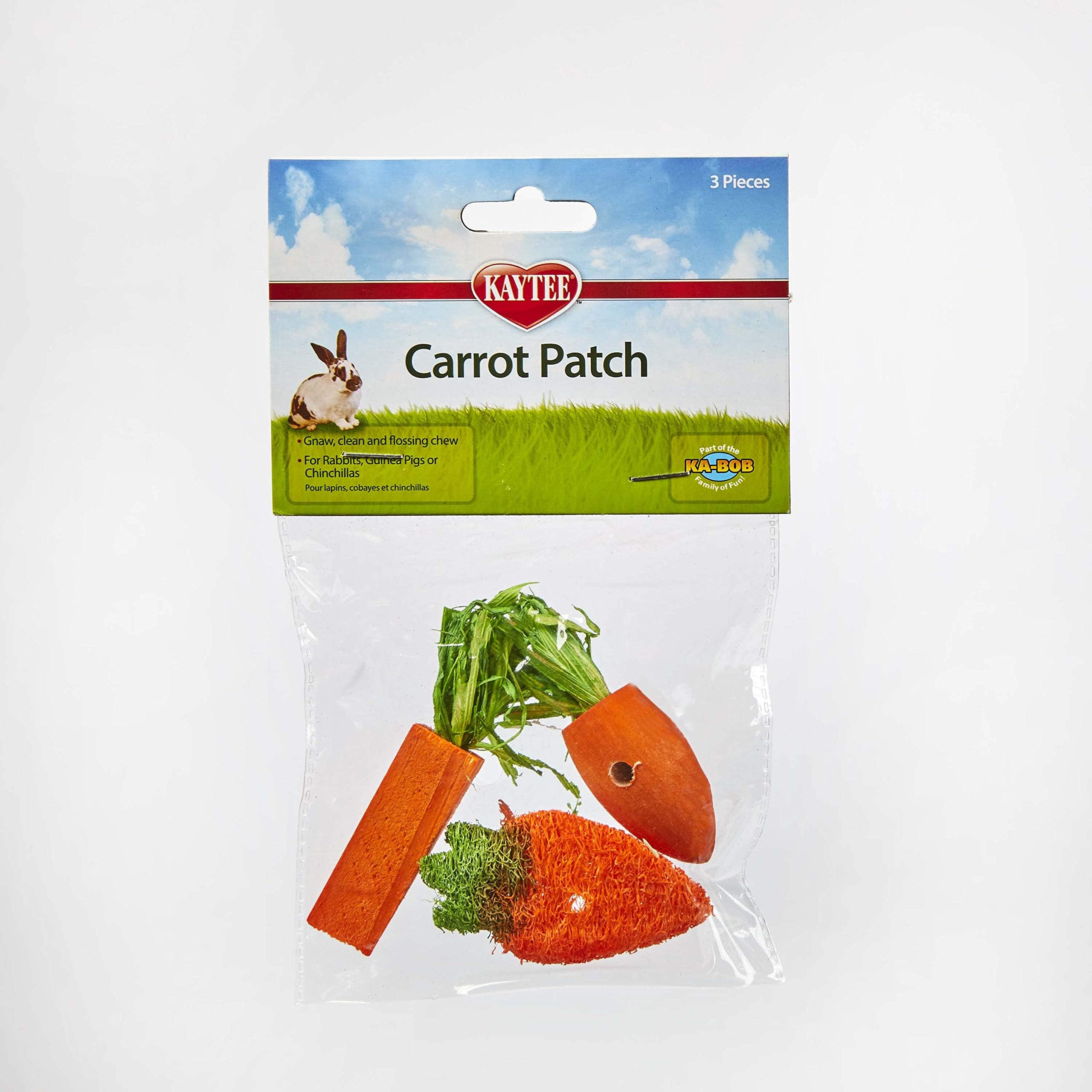 Chew Toy Carrot Patch For Rabbits, Guinea Pigs and Chinchillas, 3 Count