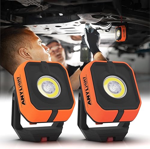 Luz de trabajo, luz magnética recargable con 4 modos y rotación de 150, luz portátil impermeable de 1200 lm con gancho giratorio de 360 para acampar