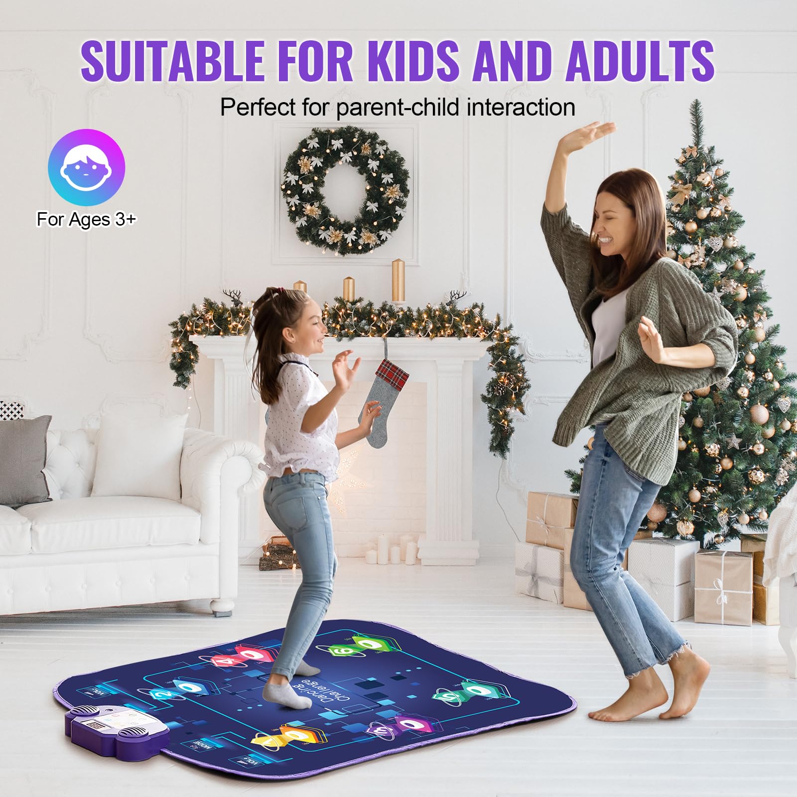 Alfombra De Baile VEVOR Con Bluetooth, Luces LED Y 5 Modos De Juego – Ideal Para Niños +3 Años, Plegable Y Portátil