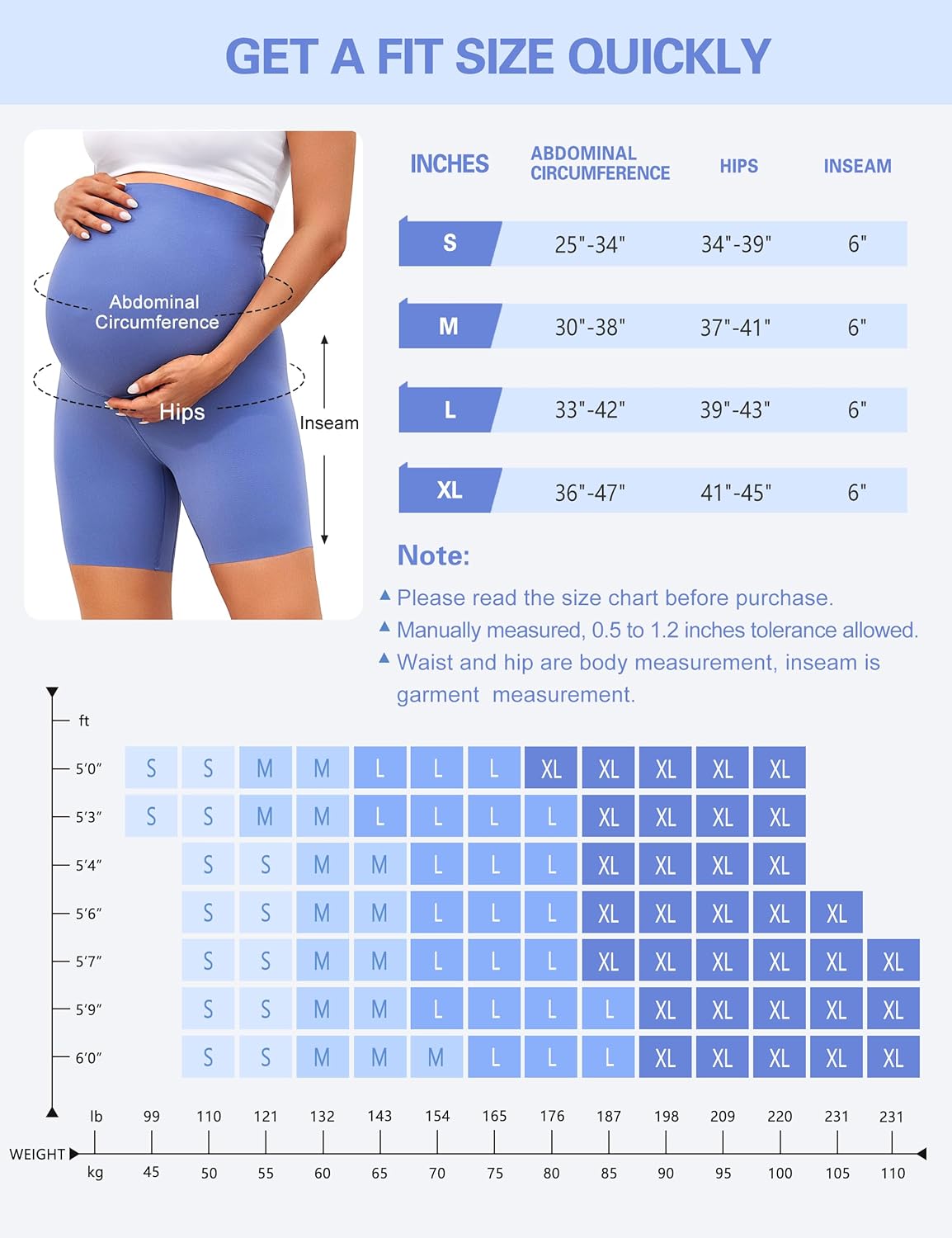 BONVIGOR Clouduxi Maternity Shorts Over The Belly 6"-Pregnancy Biker Shorts Workout Yoga Active Athletic Shorts Pants - Image 6