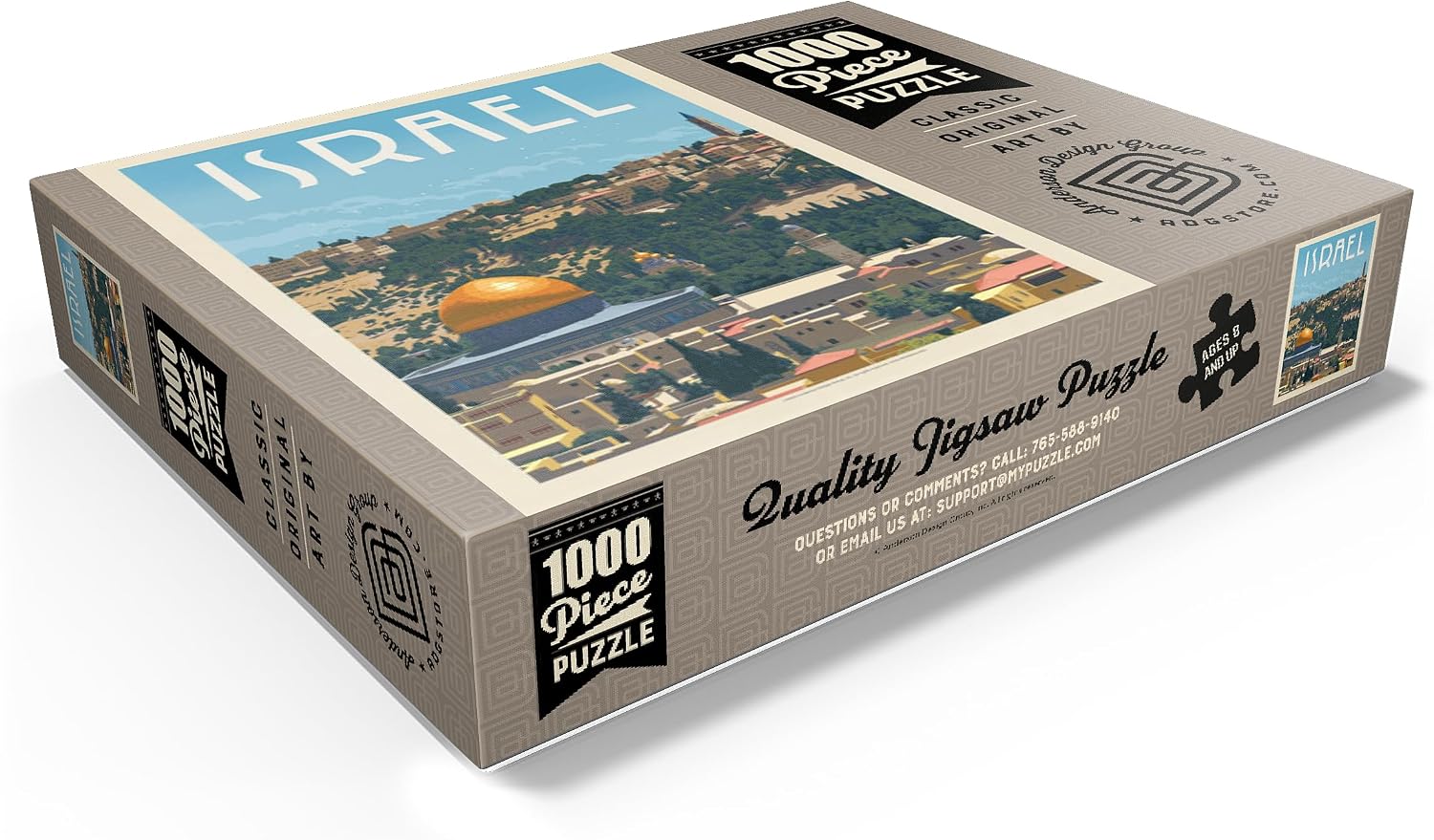 MyPuzzle Israel: Jerusalem, The Old City, Vintage Poster - Premium 1000 Piece Jigsaw Puzzle for Adults