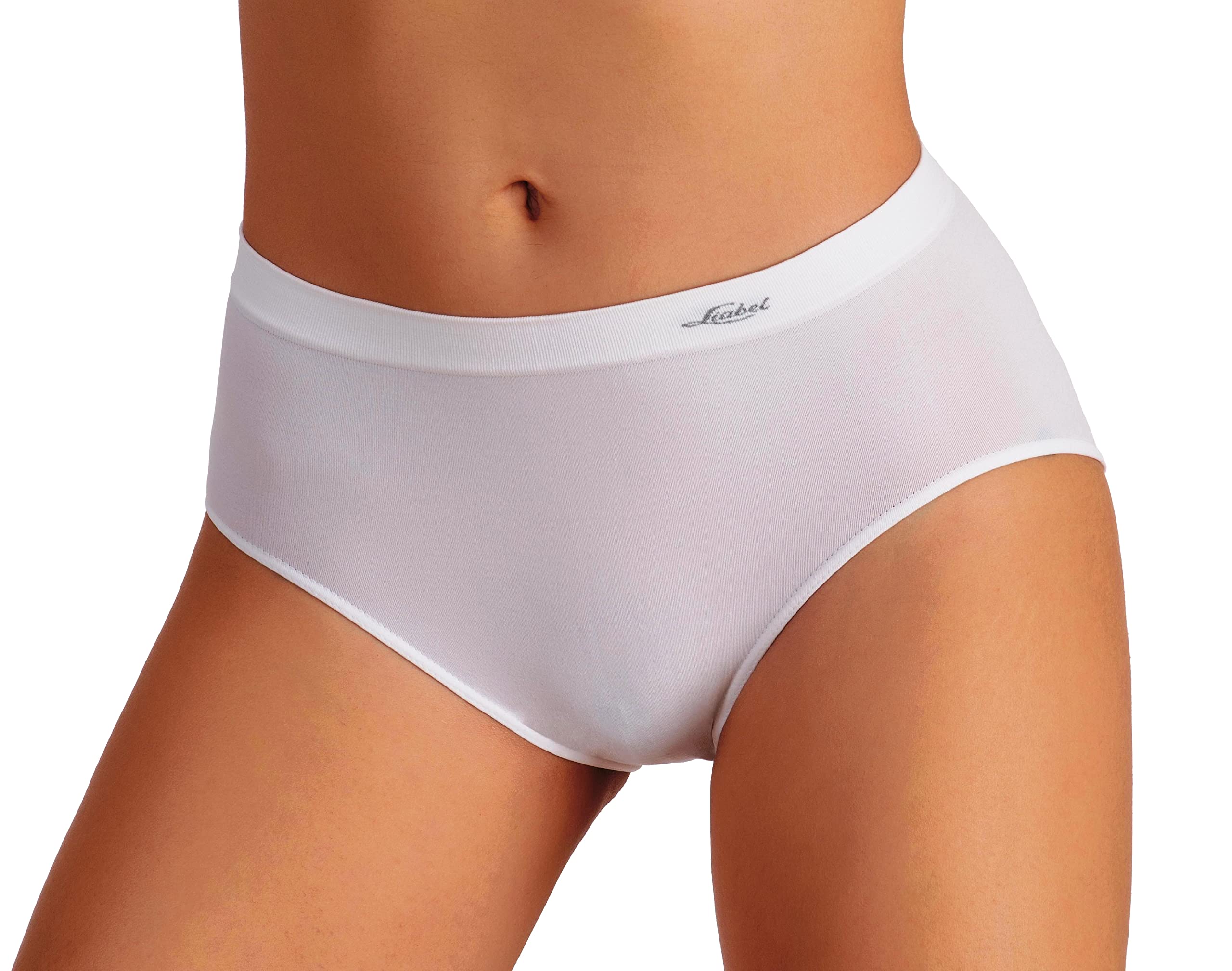Liabel Women's White 5 Briefs High Waist Microfiber Seamless Underpants Made In Italy Seamless Stretch Black And Nude, M