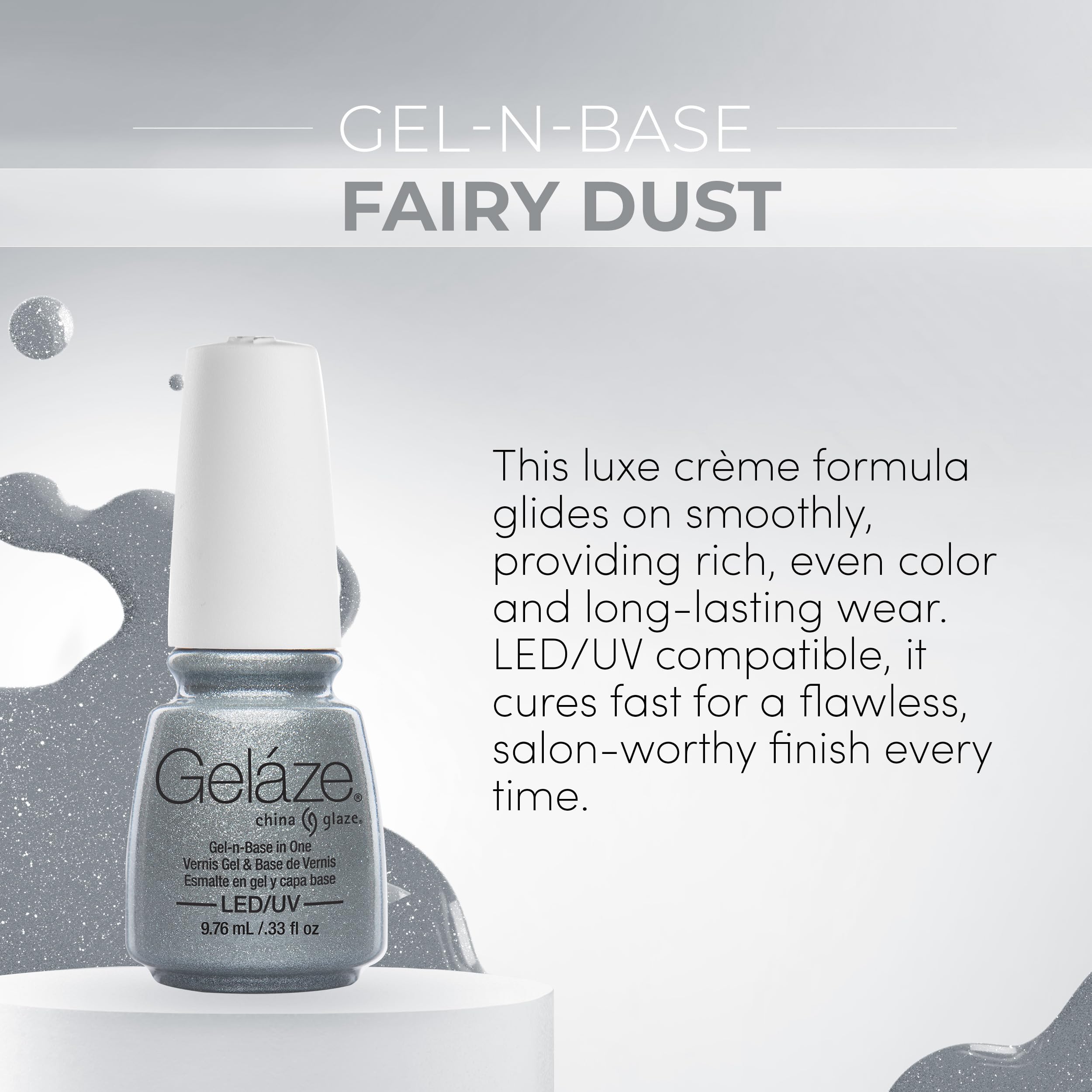 Amazon.com : China Glaze Gelaze Gel-N-Base in One, Fairy Dust 2-in