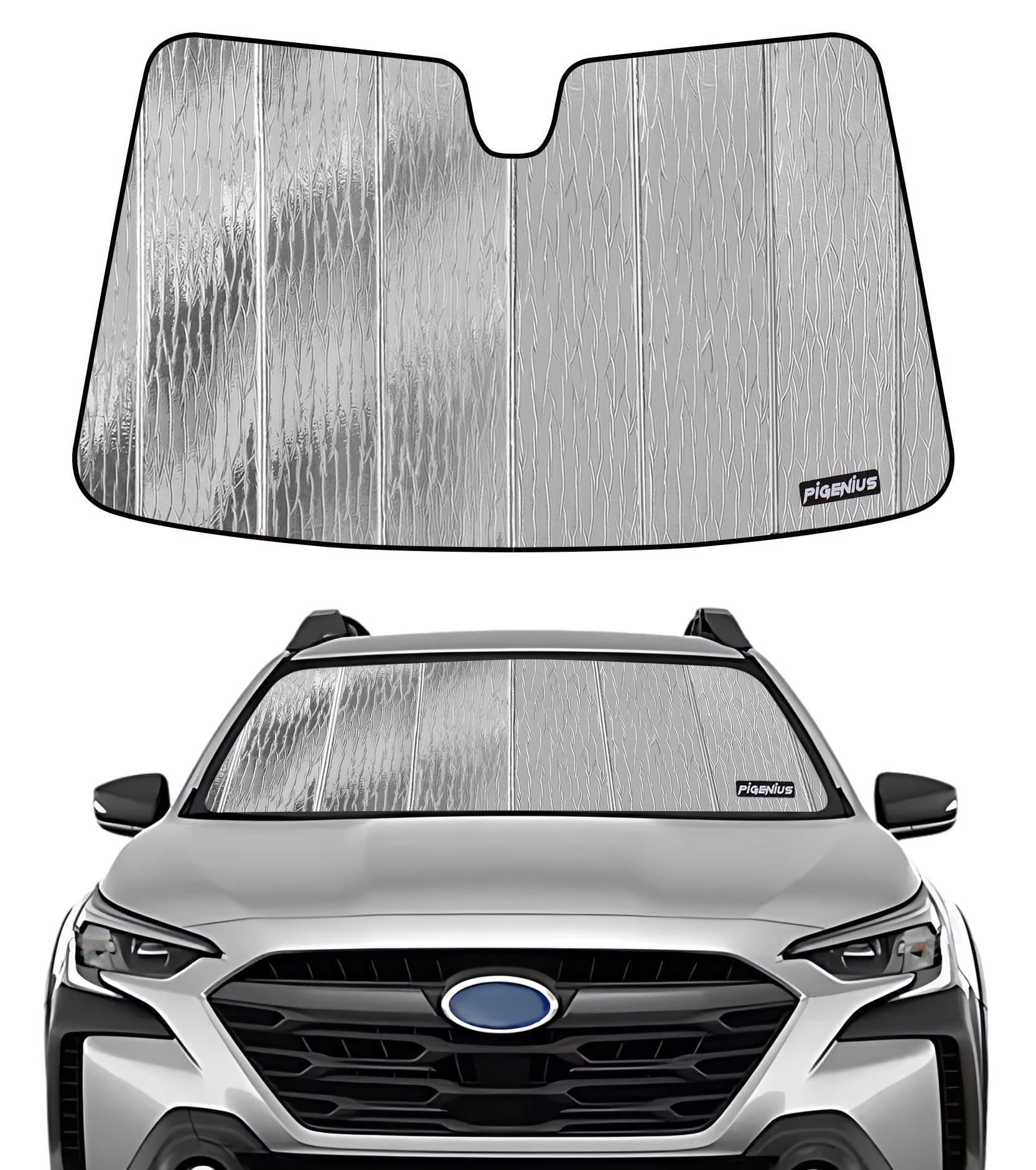 windshield sun shade for subaru legacy/outback 2023-2025,with eyesight driver assist system without wide angle mono camera,front window sunshade shield,silver for summer, black for winter