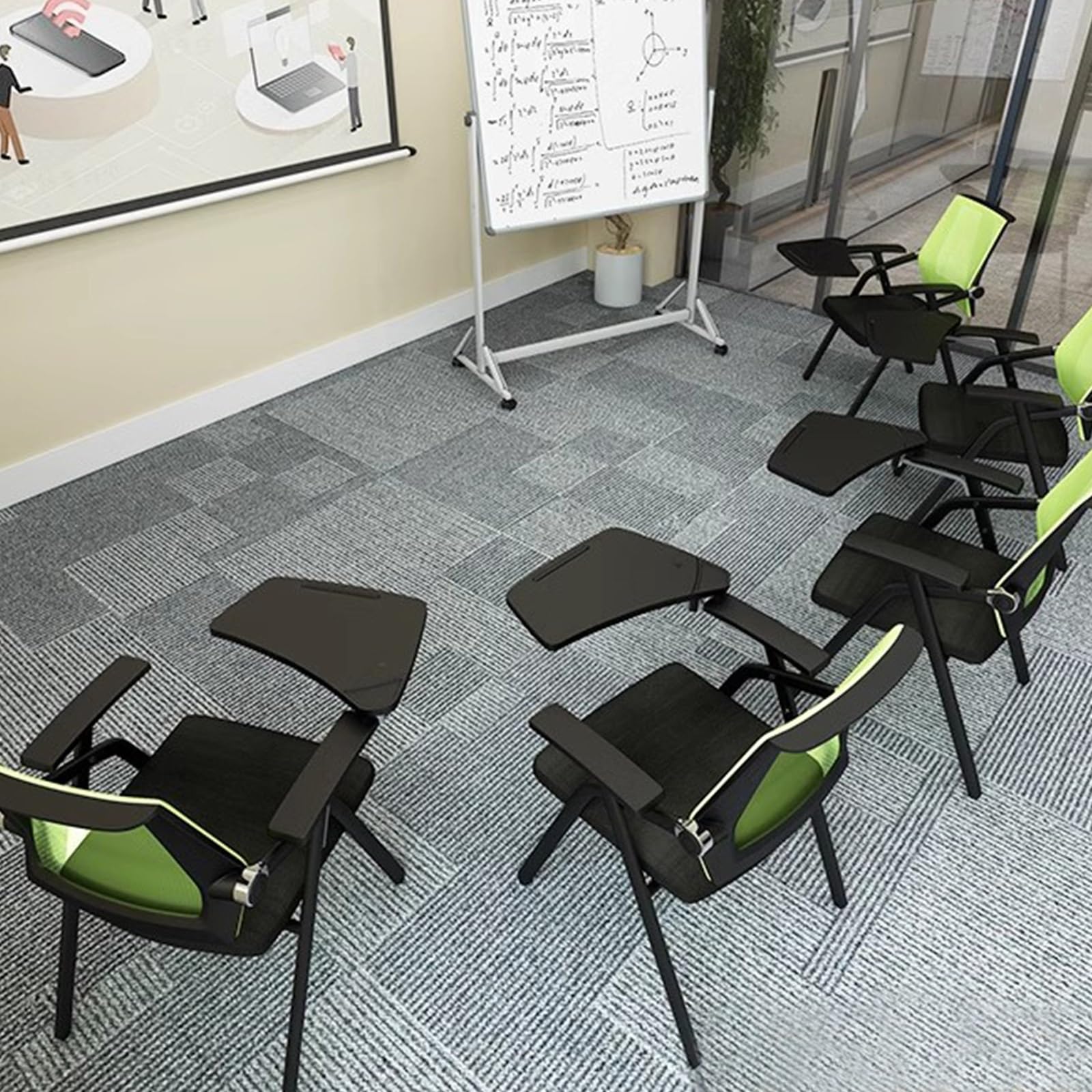 Chaise De Formation Pliable avec Plateau De Table Chaise Pliante pour Salle De Conférence Chaise De Bureau Chaise D'étude en Studio Capacité De Charge 150 Kg