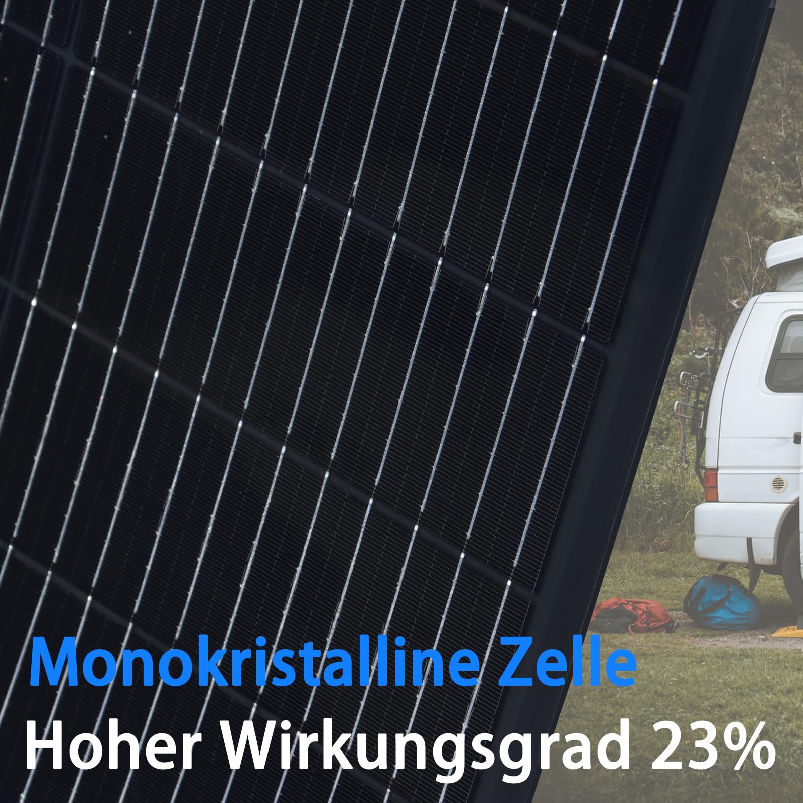 Produktbild von WUZECK Flexibles Solarpanel 100 W – Monokristallin, 12 V, 12BB-Zellen, 248° Biegsam, Für Wohnmobil, Boot, Dach & Balkon