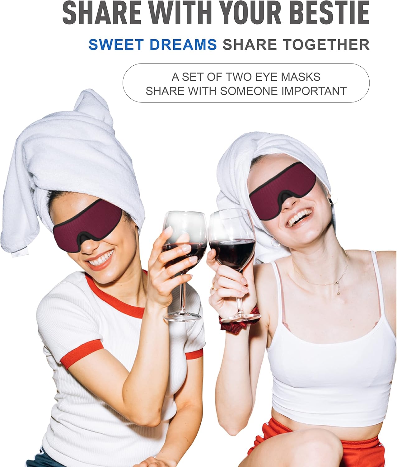 2 Pack，Weighted Sleep Mask for Women， MrsJeggy 3D Sleep Mask for Men, Weighted Blindfold，Light Blocking Eye Mask for Sleeping with Soft Comfort Strap for Good Dream Anytime