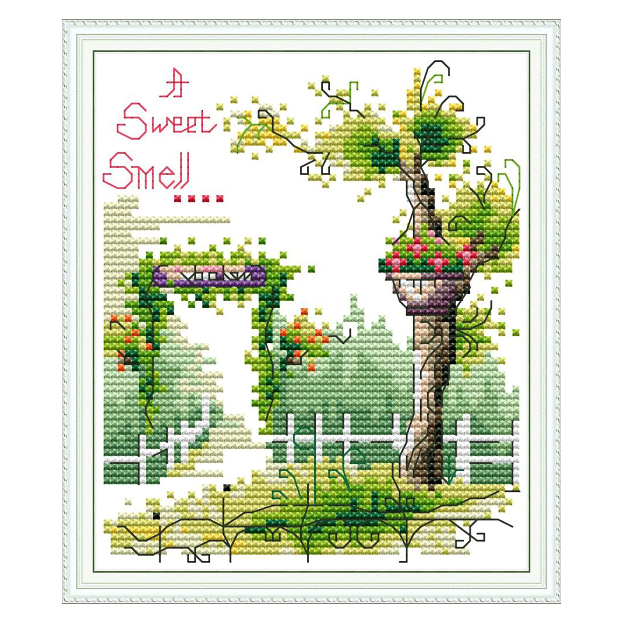 Howie's Needlepoint 14CT Pre-Printed Cross Stitch Kits,Embroidery Patterns Starter Kits,Needlepoint Kits - Spring