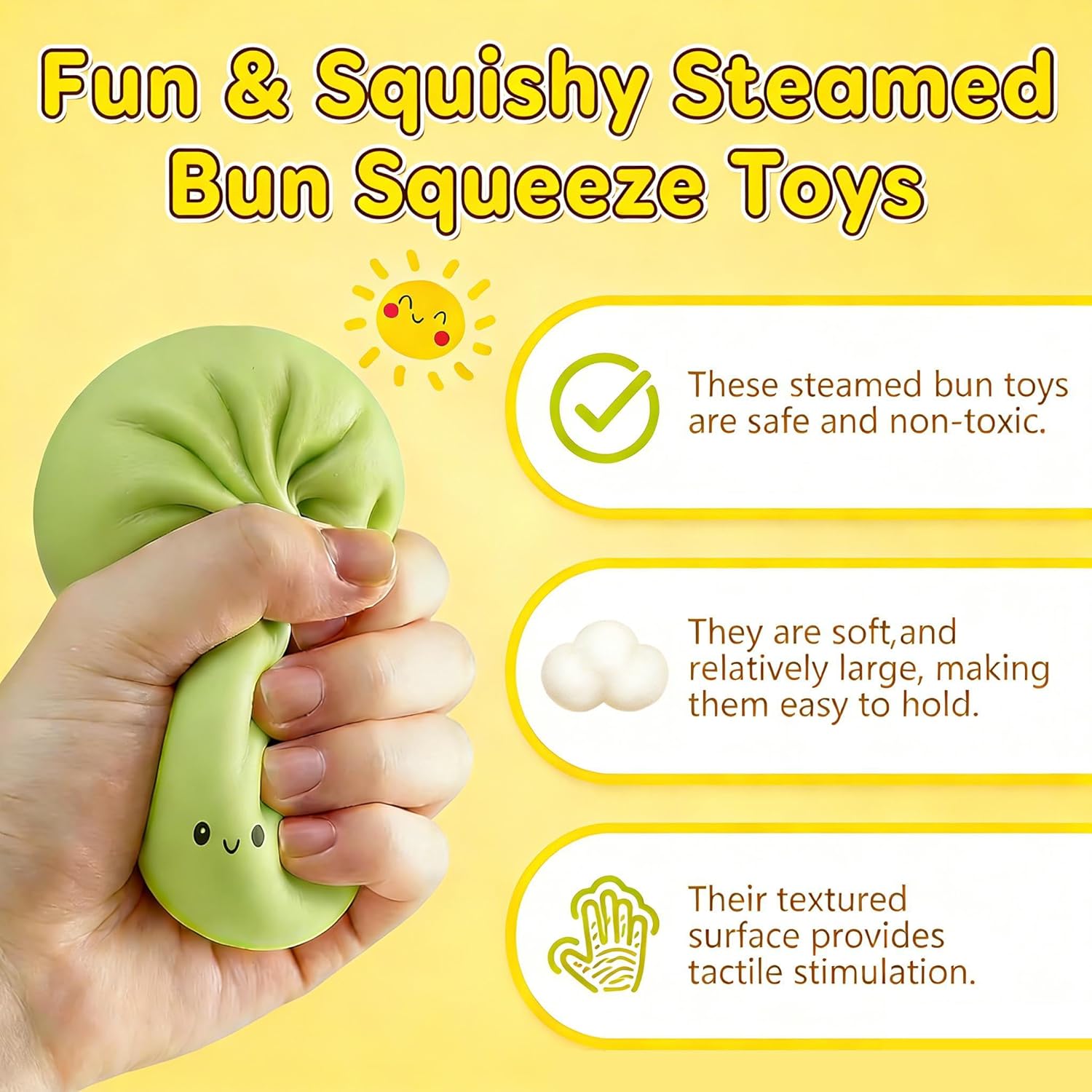1pc Squishy Dumpling, Dumpling Squishy Box, Anxiety Relief Fidget, Soft Squeeze Decompression Dough（Random）