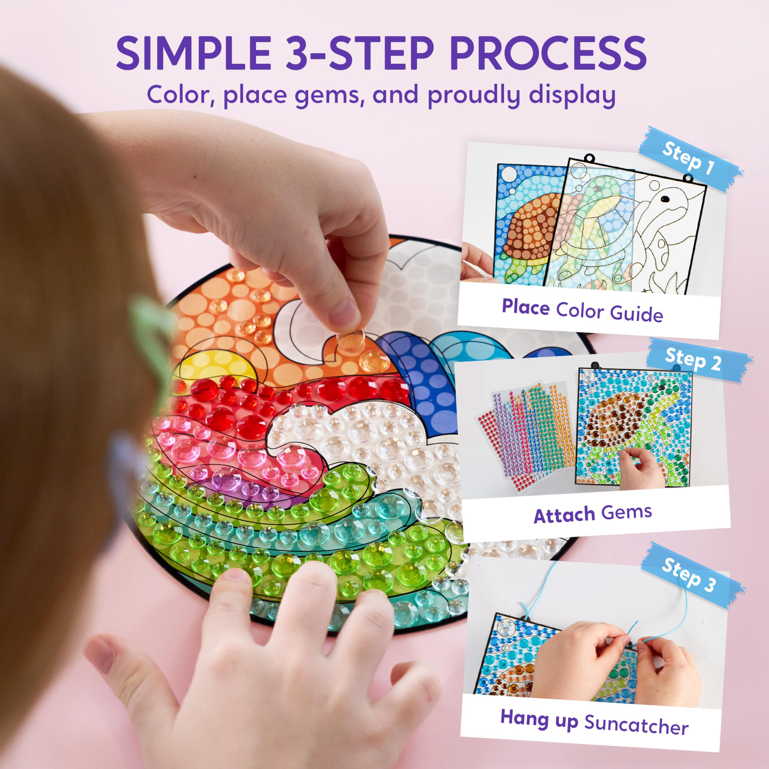 Klever Kits Suncatcher Window Craft Sets for Kids Gifts for Girls 6 7 8 9 10 11 12 Years, DIY Diamond Painting Set Toys - Image 4