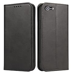 iPhone SE ケース 第2世代 第3世代 iphone8/7 ケース 手帳型 スマホケース 携帯カバー PUレザー カード収納ケース マグネット式 スタンド機能アイフォンse 4.7インチ対応 360度保護 PinLiSheng (ブラック, iPhone SE2 iPhone SE3 iPhone8...