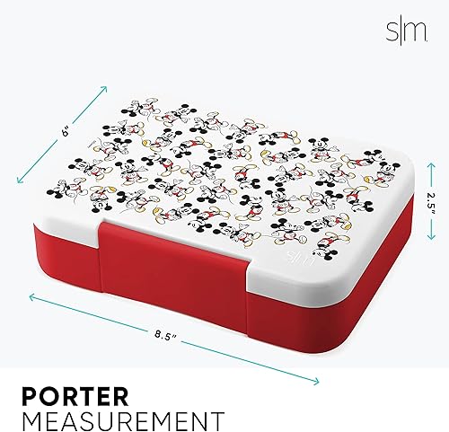 Miniatura 6 de Bento - Lonchera simple y moderna de Disney para niños, contenedor de almuerzo a prueba de fugas sin BPA para niñas, niños y niños pequeños con 5