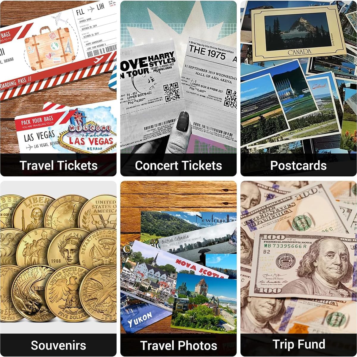 Memory Box Travel Memory Shadow Box - 11.42 Inch Display Case For Tickets &  Photos Shadow Box Display