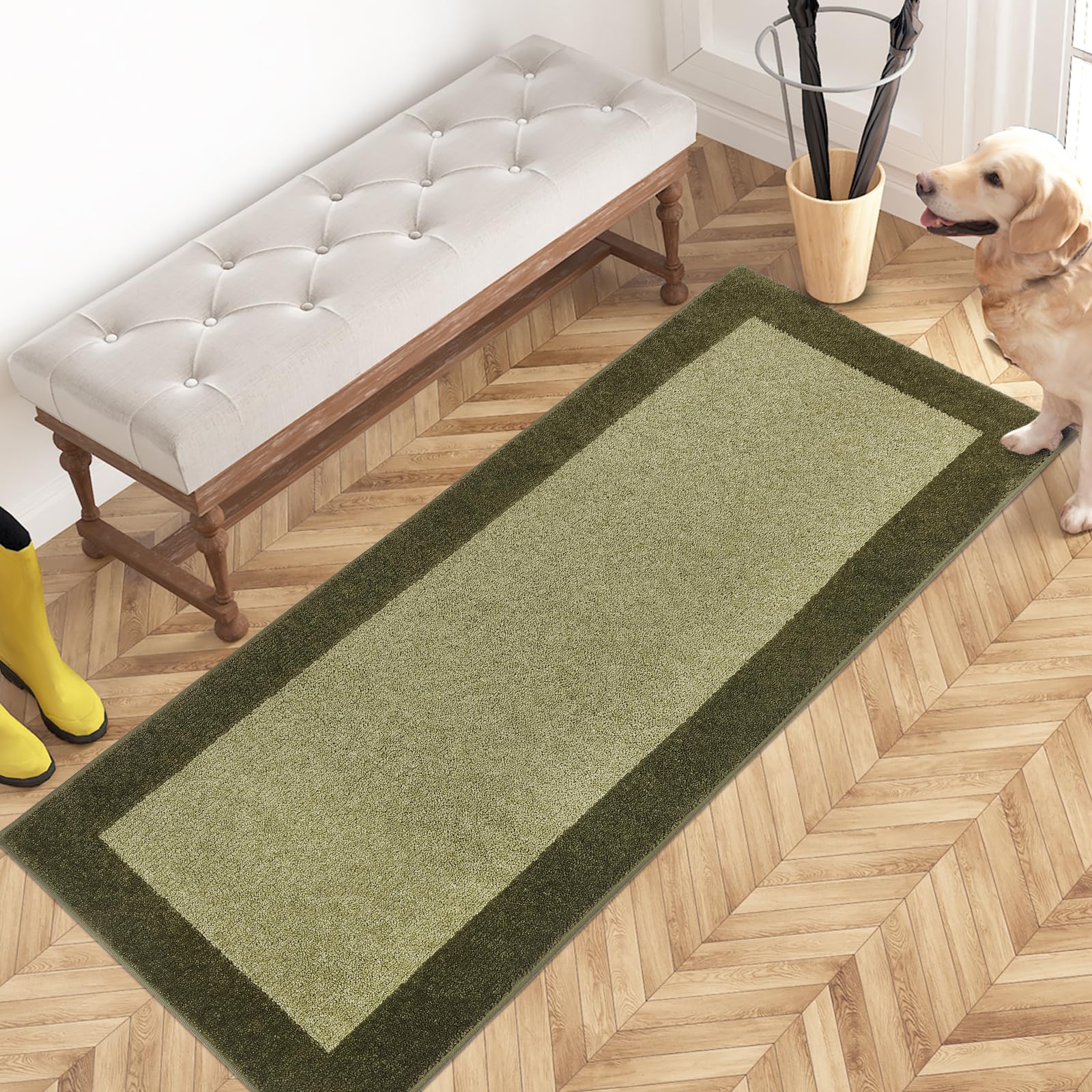 PURRUGS Dirt Trapping Door Mat 24" x 60", Non-Slip Washable Entry Mat, Dog Doormat, Front Door Mat, Super Absorbent Entrance Mat for Muddy Shoes &