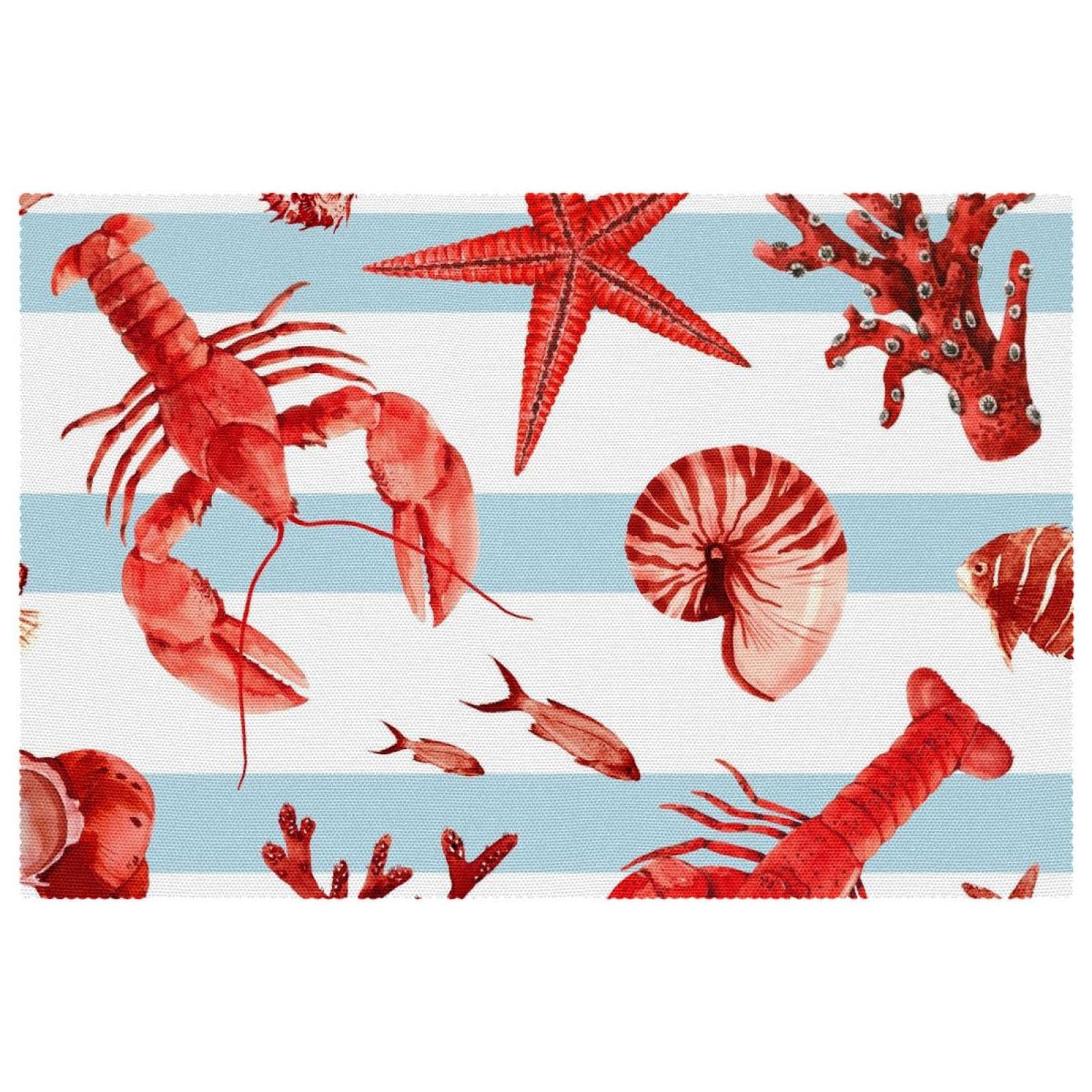 Set de table motif homard et décors marins pour tablée d'été