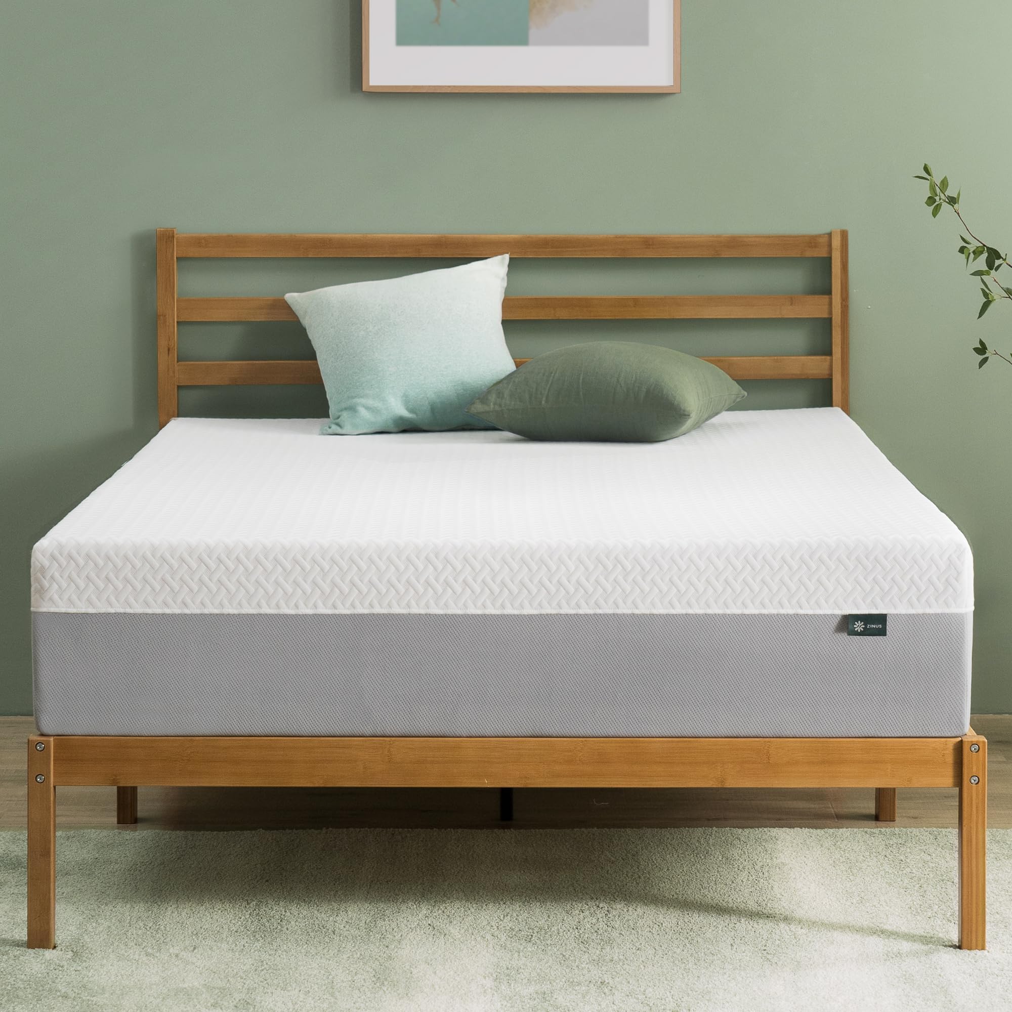 10 Inch Green Tea Essential Memory Foam Mattress [New Version], Queen, Fiberglass Free, Medium Feel, Breathable Airflow Memory Foam, Certified Safe Foams & Fabric, Mattress in A Box