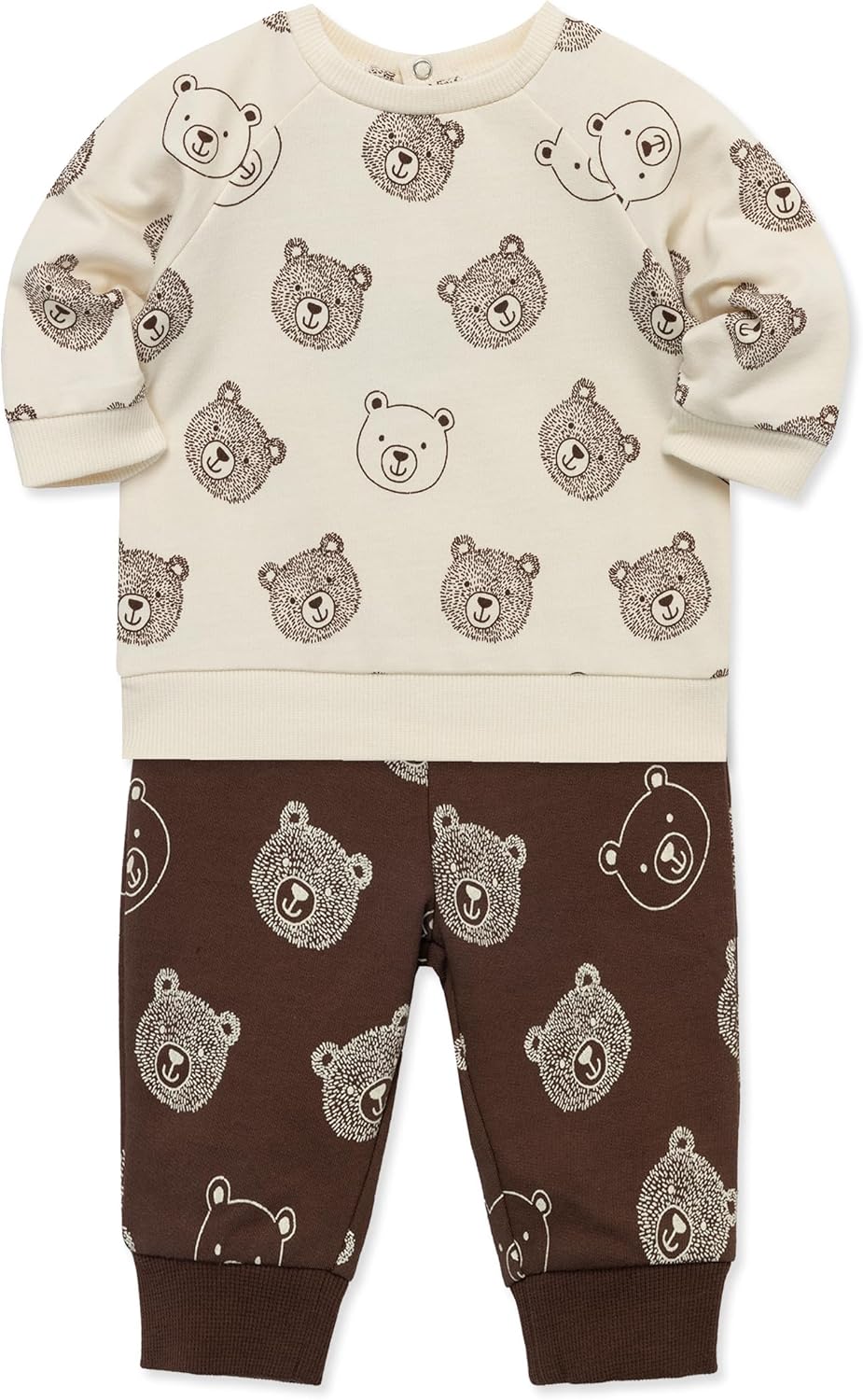 Little Me Clothes for Baby Boys' 100% Cotton Active Set, Pull on Pants and Sweater, 3 Months to 12 Months - Image 3