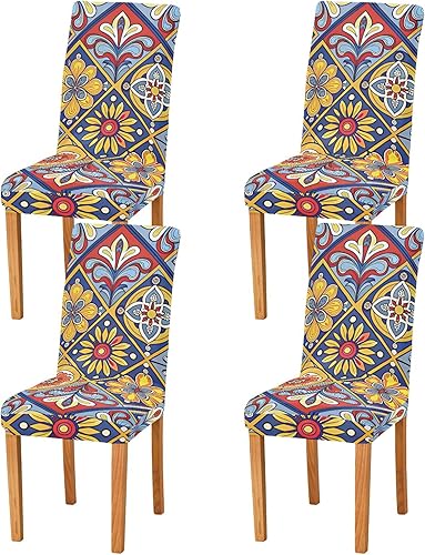 xigua Juego de 4 fundas elásticas para sillas de comedor, extraíbles y lavables, para comedor, restaurante, hotel, banquete, ceremonia