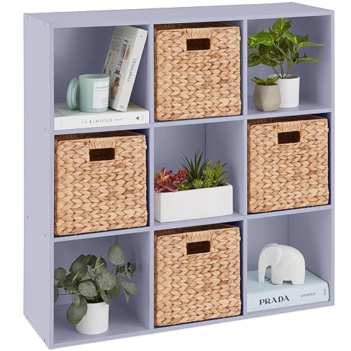 Best Choice Products 9-Cube Storage Organizer, 13.5in Shelf Opening, Bookcase, Display Shelf, Customizable w/ 3 Removable Back Panels β Lavender - Lavender - 9-Cube, 13.5in Shelf Opening