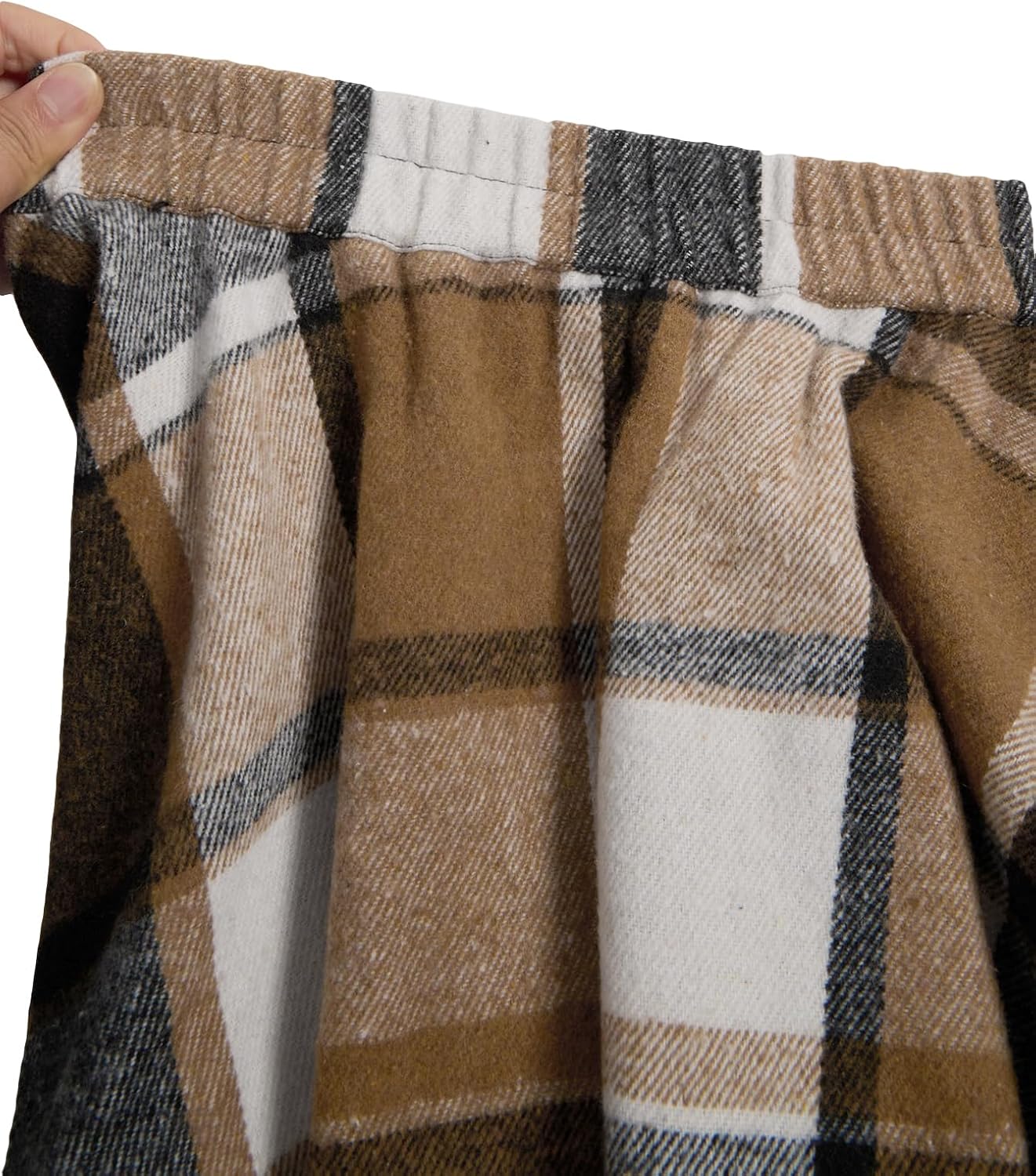 SweatyRocks Women's Plaid Flannel Skater Skirt High Waisted Flared Vintage Work Spring Skirts