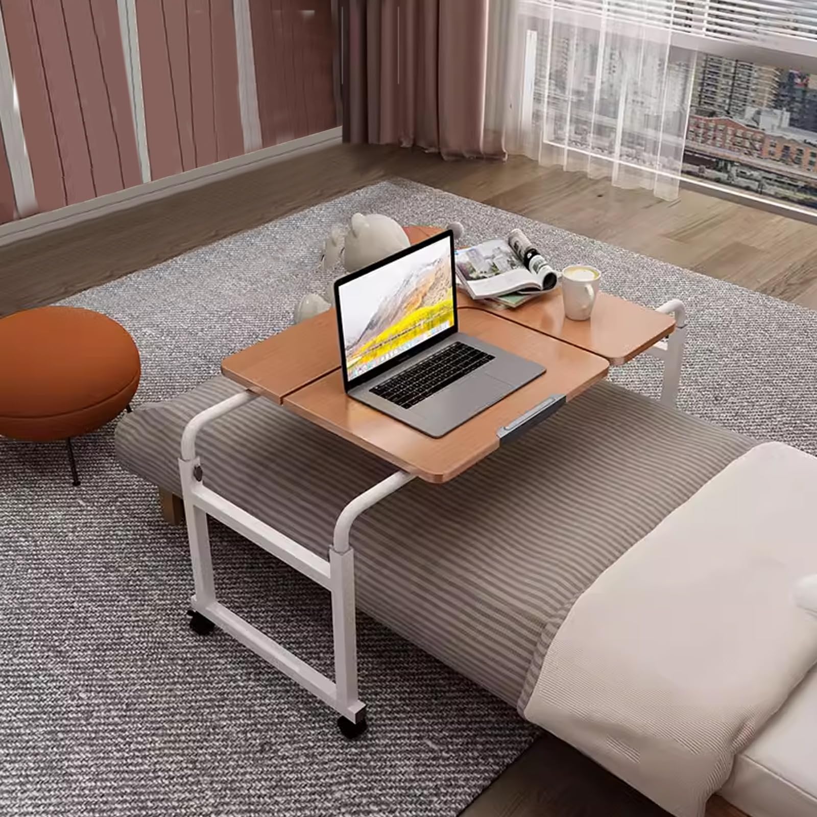 Bureau mobile à hauteur réglable pour travailler confortablement au lit