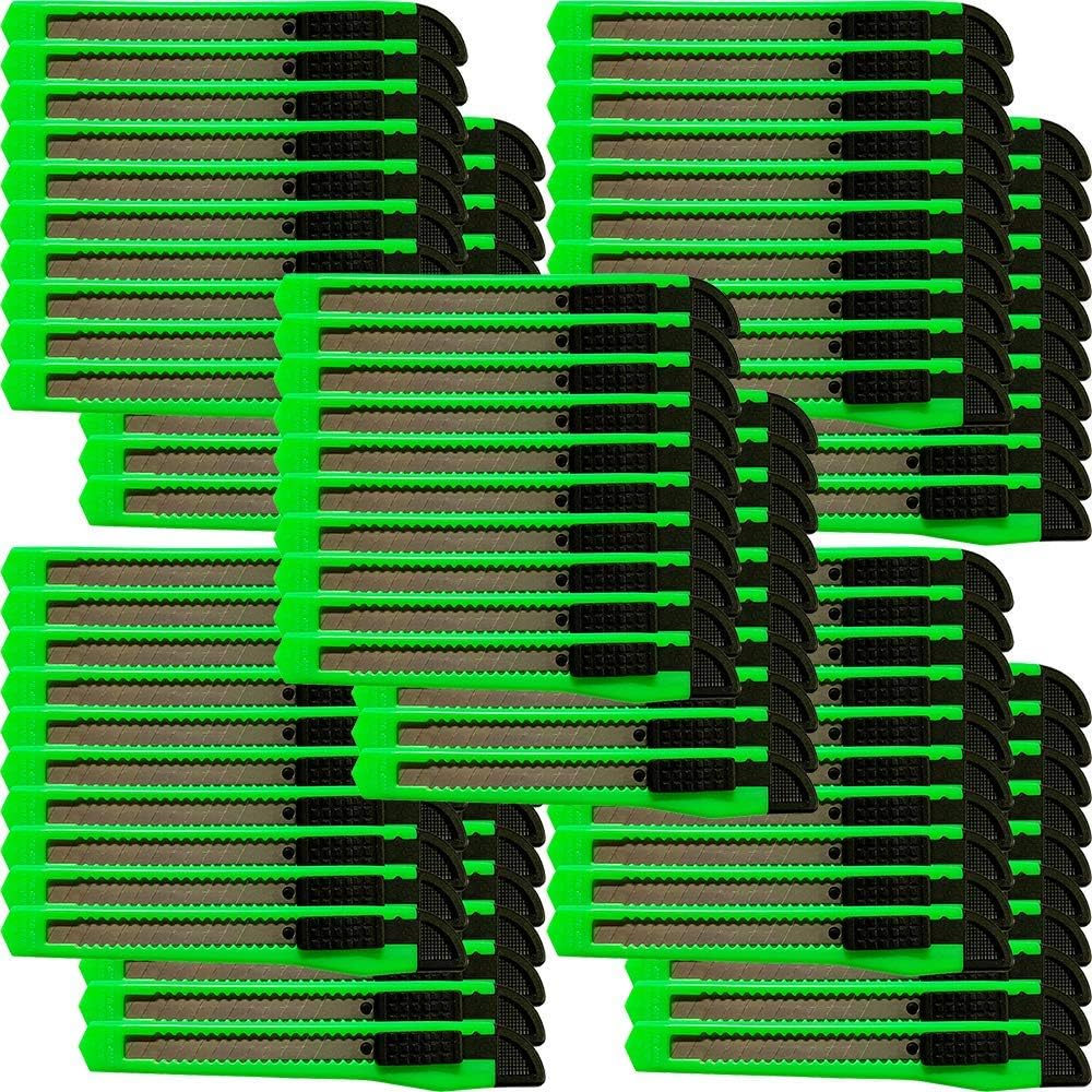 100x Bulk Small Neon Green Utility Knife Box Cutters Snap Off Blade 9MM