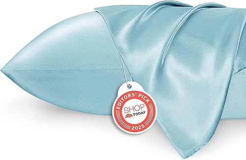 Bedsure - Fundas de almohada de satén, similares a fundas de almohada de seda, tamaño Queen, juego de 2, funda de almohada para dormir para mujeres