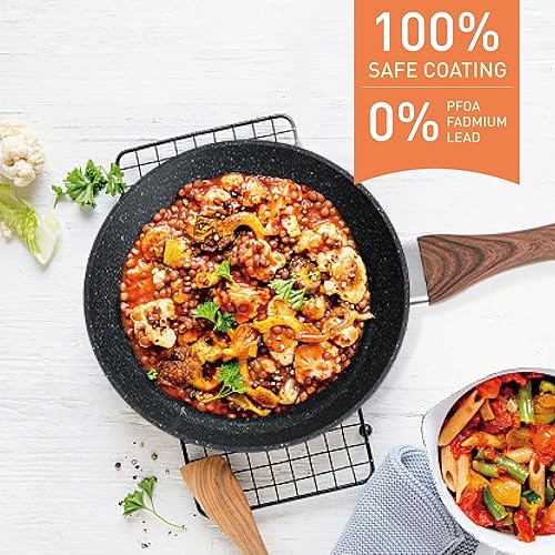 Miniatura 4 de DishDelight Juego de ollas y sartenes antiadherentes, de inducción, antiadherentes, utensilios de cocina de inducción antiadherentes con sartenes y