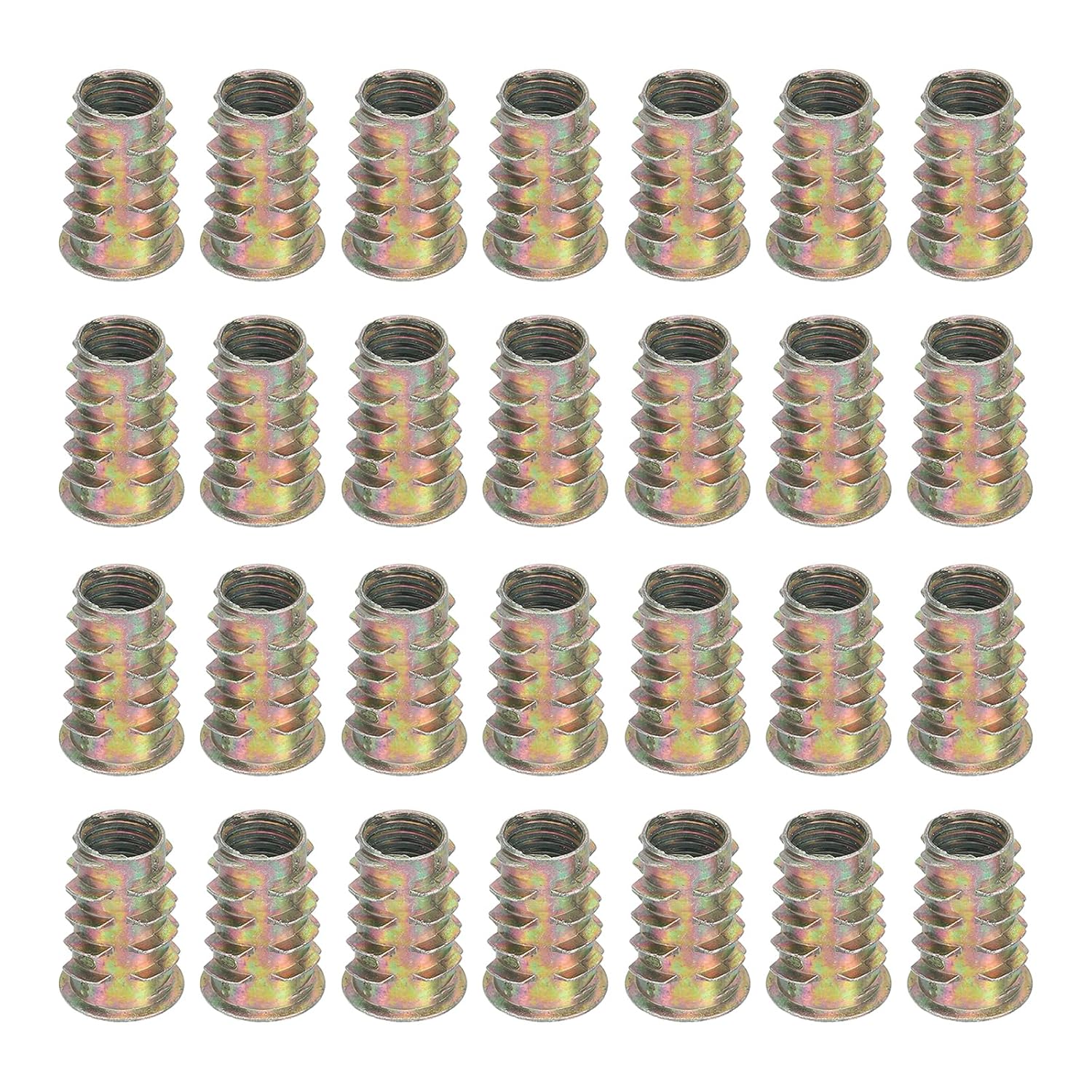 MECCANIXITY 9 Pcs Threaded Inserts for Wood, Zinc Alloy M10 Thread Inserts Nuts Hex Socket Drive Screw 22.5mm Length for Furniture, Cabinet, Tables and Chairs