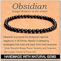 Vista 394 de MASSIVE BEADS Pulsera elástica de yoga hecha a mano con piedra natural, cristal curativo, energía, regalos para adultos unisex de 0.157 in, 0.236