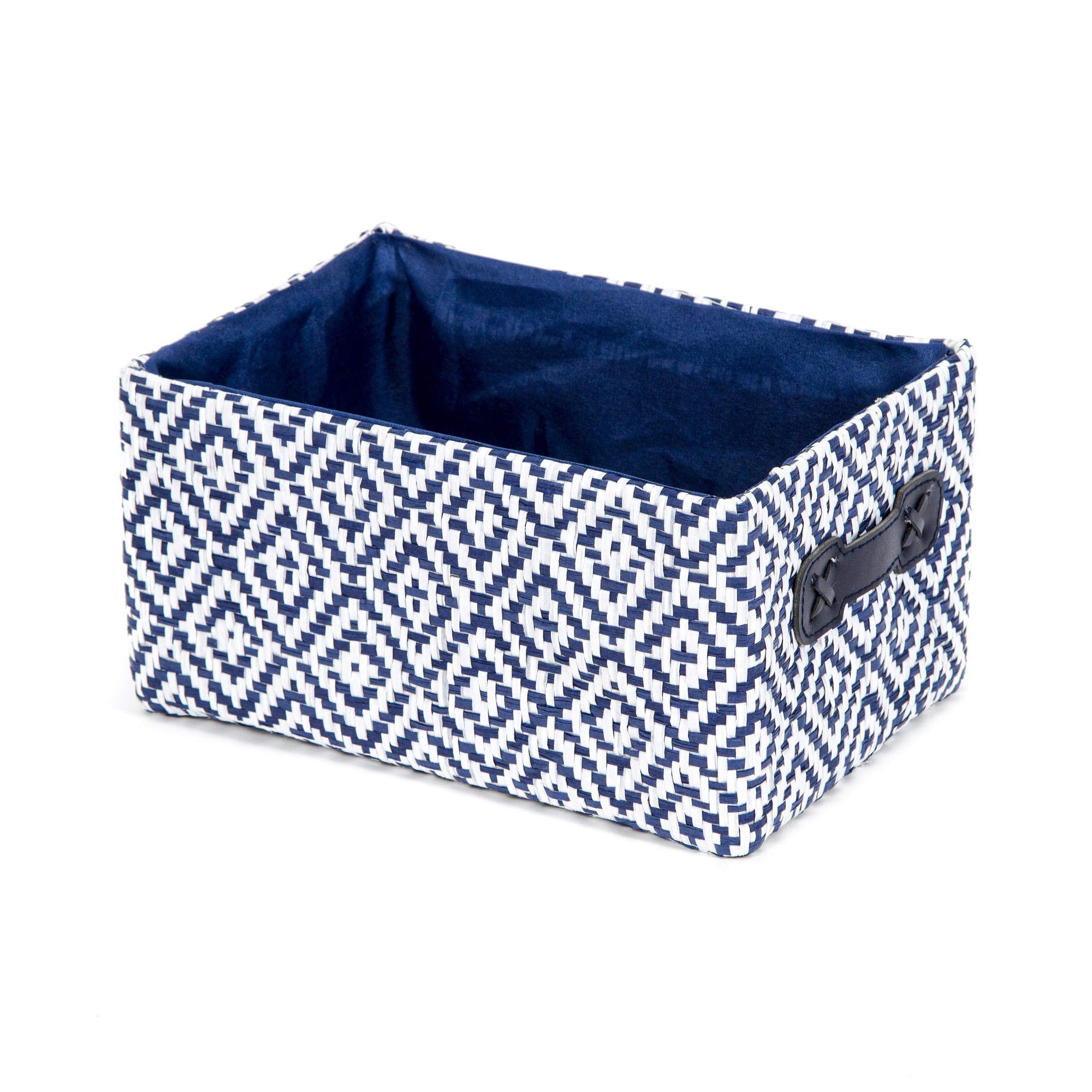 Panier de rangement Compactor Enzo S bleu en papier tressé pour organiser votre maison