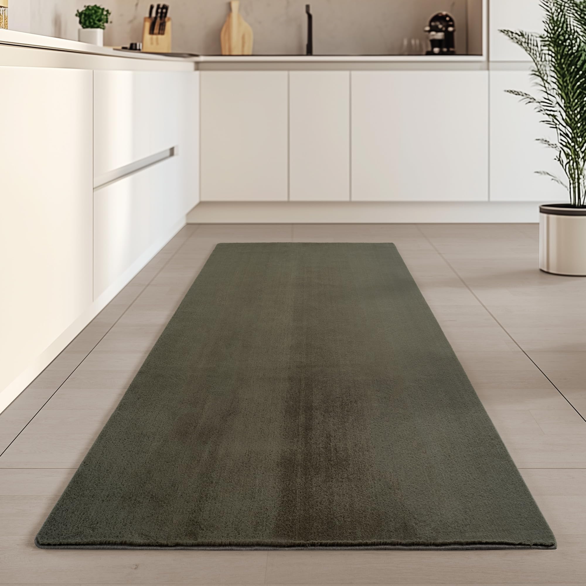 Carpetsale24 Loper Tapijt Beige 80x250 cm Wasbaar, Korte Stapel, Antislip en Zacht, Modern Effen Design voor Slaapkamer, Keuken, Gang en Woonkamer, Ideaal voor elke Ruimte