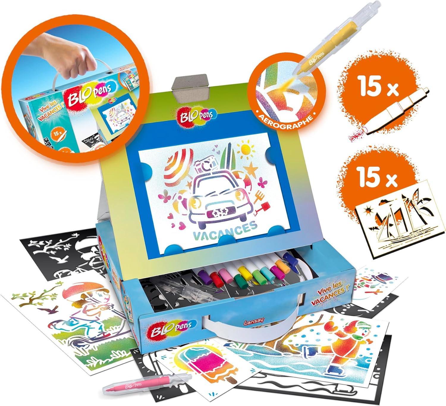 Lansay Blopens - Promo Suitcase - Vive Les Vacances! - Drawings and Coloring Pages - From 5 years old