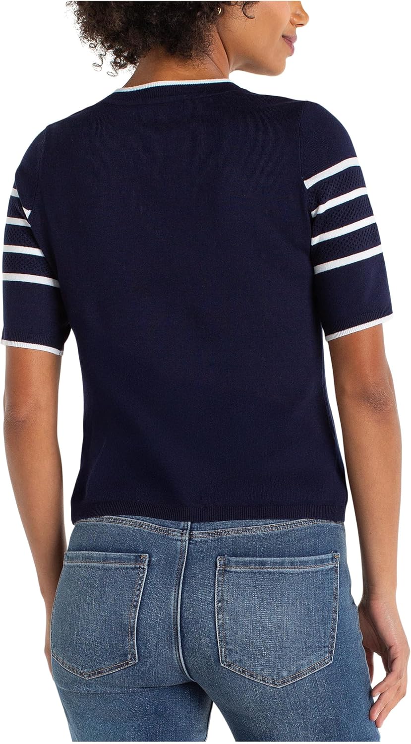 Liverpool Los Angeles Short Sleeve Crew Neck Sweater