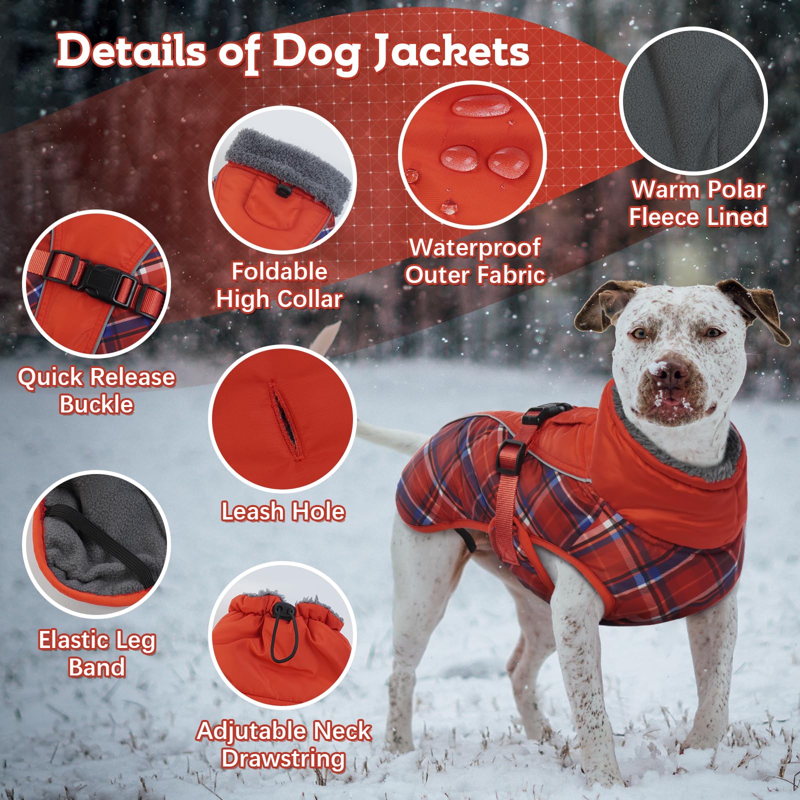 IECOii Cappotti e giubbotti per cani,Cappotto invernale per cani impermeabile giubbotto cane calda Giacca per cani antivento Abbigliamento per cani Completo per cani di taglia piccola di taglia media