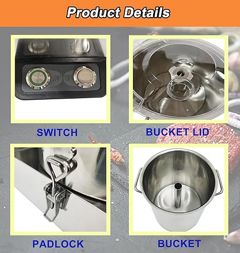 Miniatura 3 de TECHTONGDA Procesador de alimentos y picador de verduras, picadora de carne comercial, picadora eléctrica de acero inoxidable, picadora de carne de