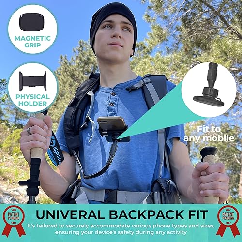 Miniatura 2 de Tamotsu Mochila de viaje con soporte para teléfono de tercera mano, accesorio ergonómico para caminar, hablar y explorar, ideal para museos, paseos