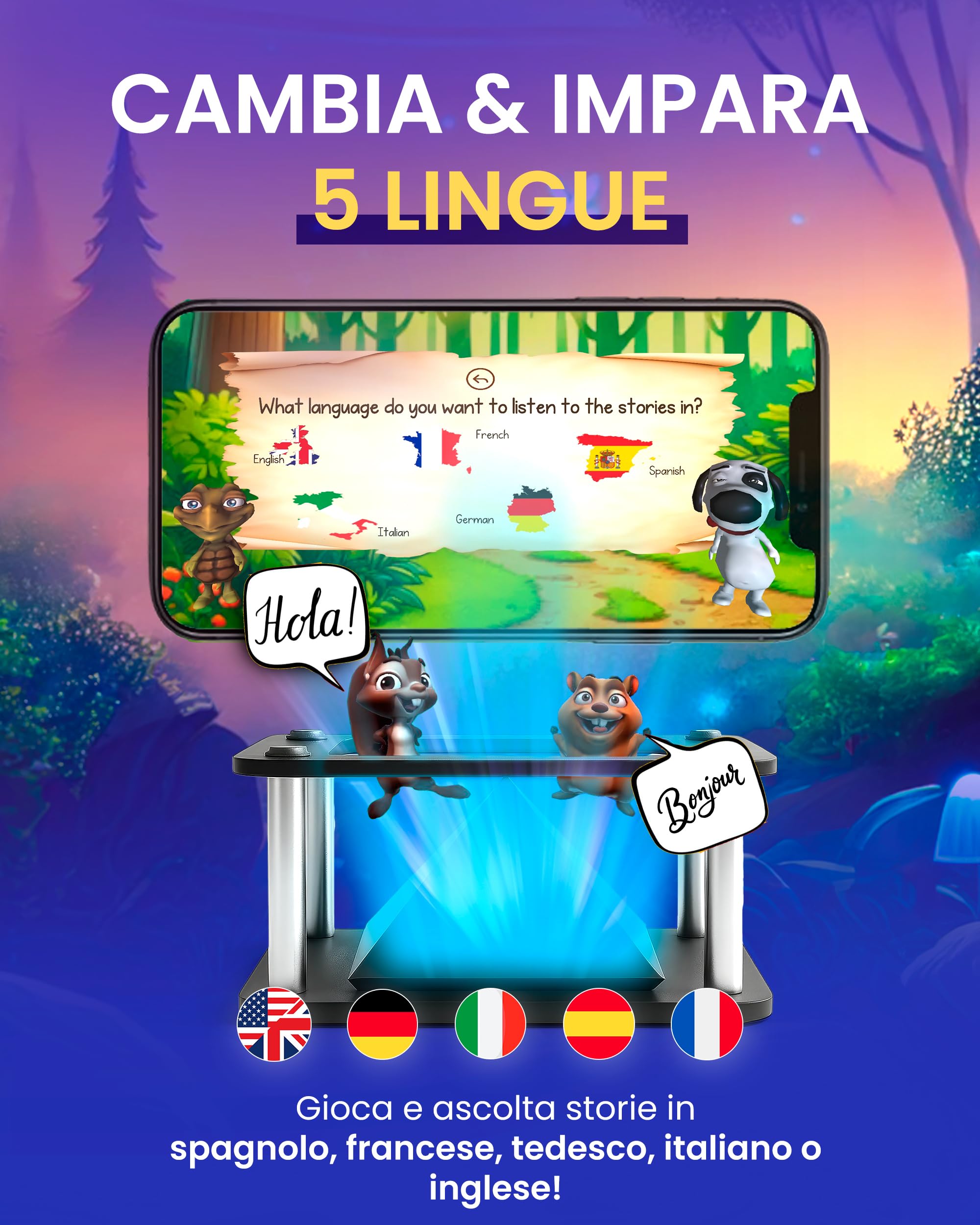 Heromask Tales PRO Giant Version – Un narratore 3D all'Interno di Una Piramide [4–10 Anni] | Un Regalo educativo Che insegna valori - Compatibile con Qualsiasi Tablet!