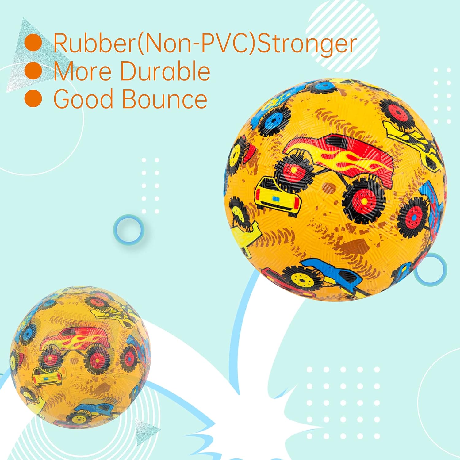 ZOOJOY Cartoon Playground Balls Toddlers,5" Rubber Kickballs,Outdoor/Indoor Ball Game for Kids,W/Pump : Sports & Outdoors