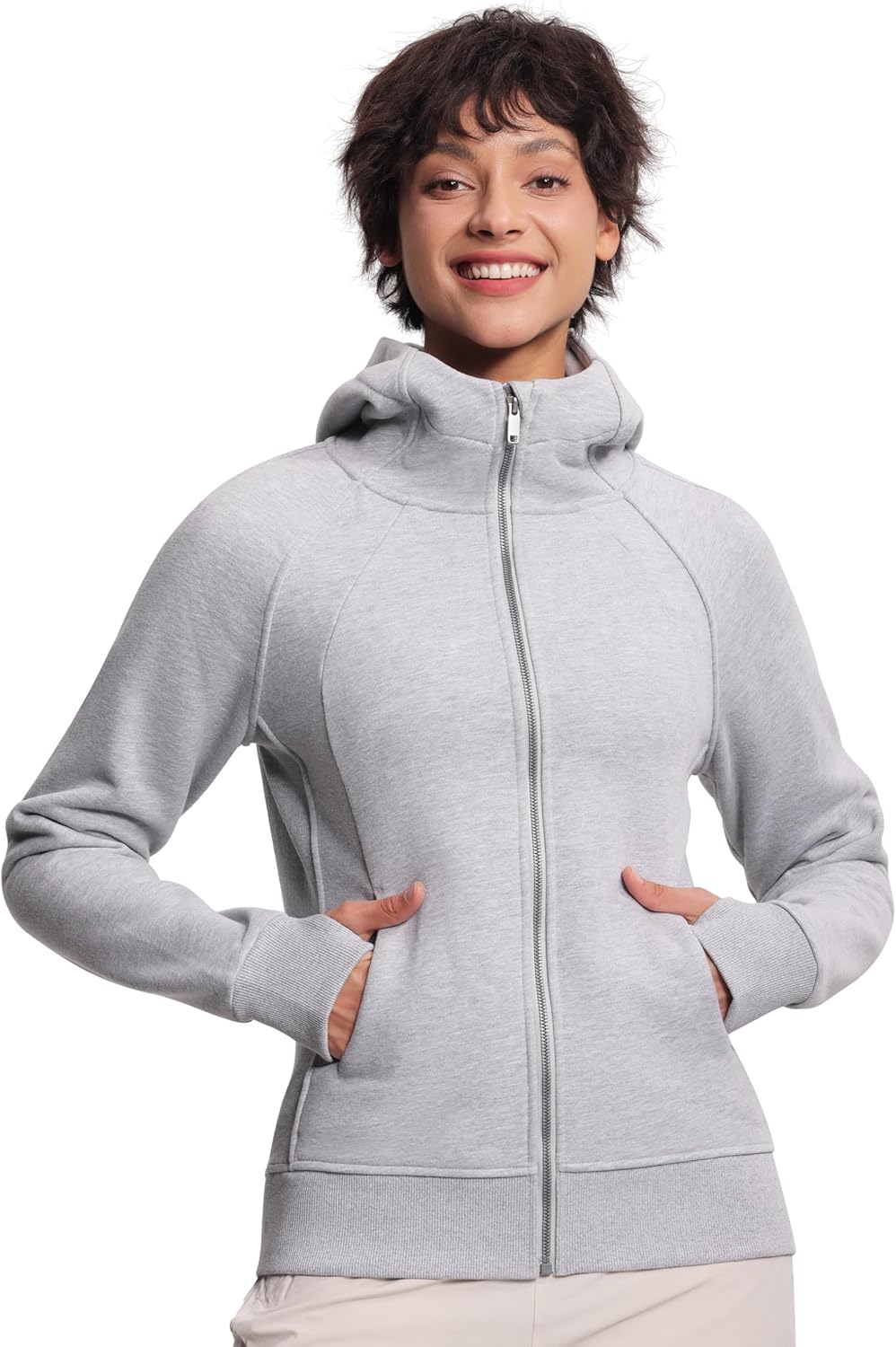 THE GYM PEOPLE Women’s Zip Up Hoodies Fleece Workout Jackets Sweatshirts with Pockets Thumb Hole