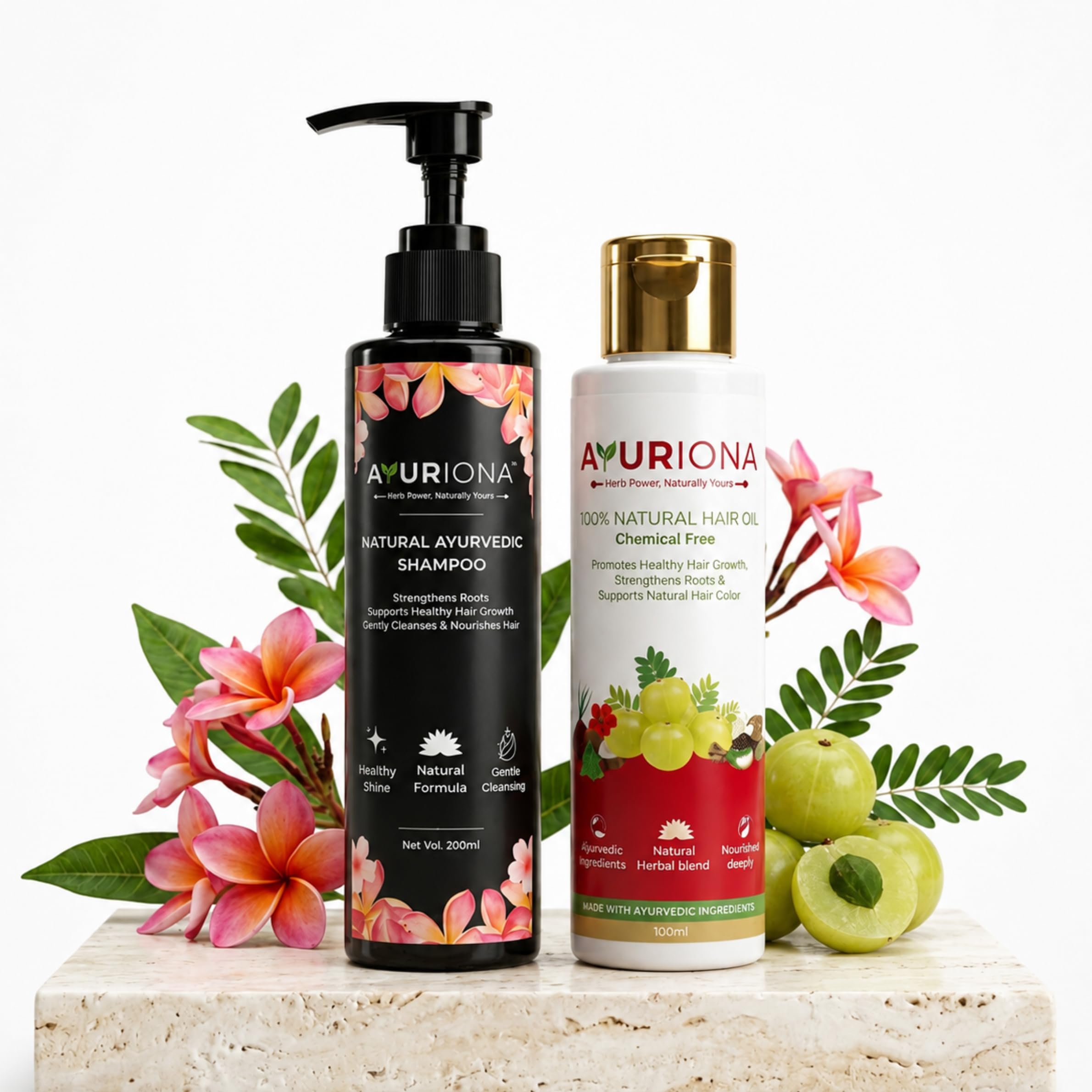 Ayuriona Ayurvedic Hair Care Combo | Haii Oil & Shampoo | Ayurvedic-inspired hair care, Helps reduce dandruff and hair fall