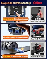 Vista 6 de Qifutan Soporte de teléfono para el salpicadero para el parabrisas del automóvil, para el salpicadero del automóvil, salida de aire, manos libres