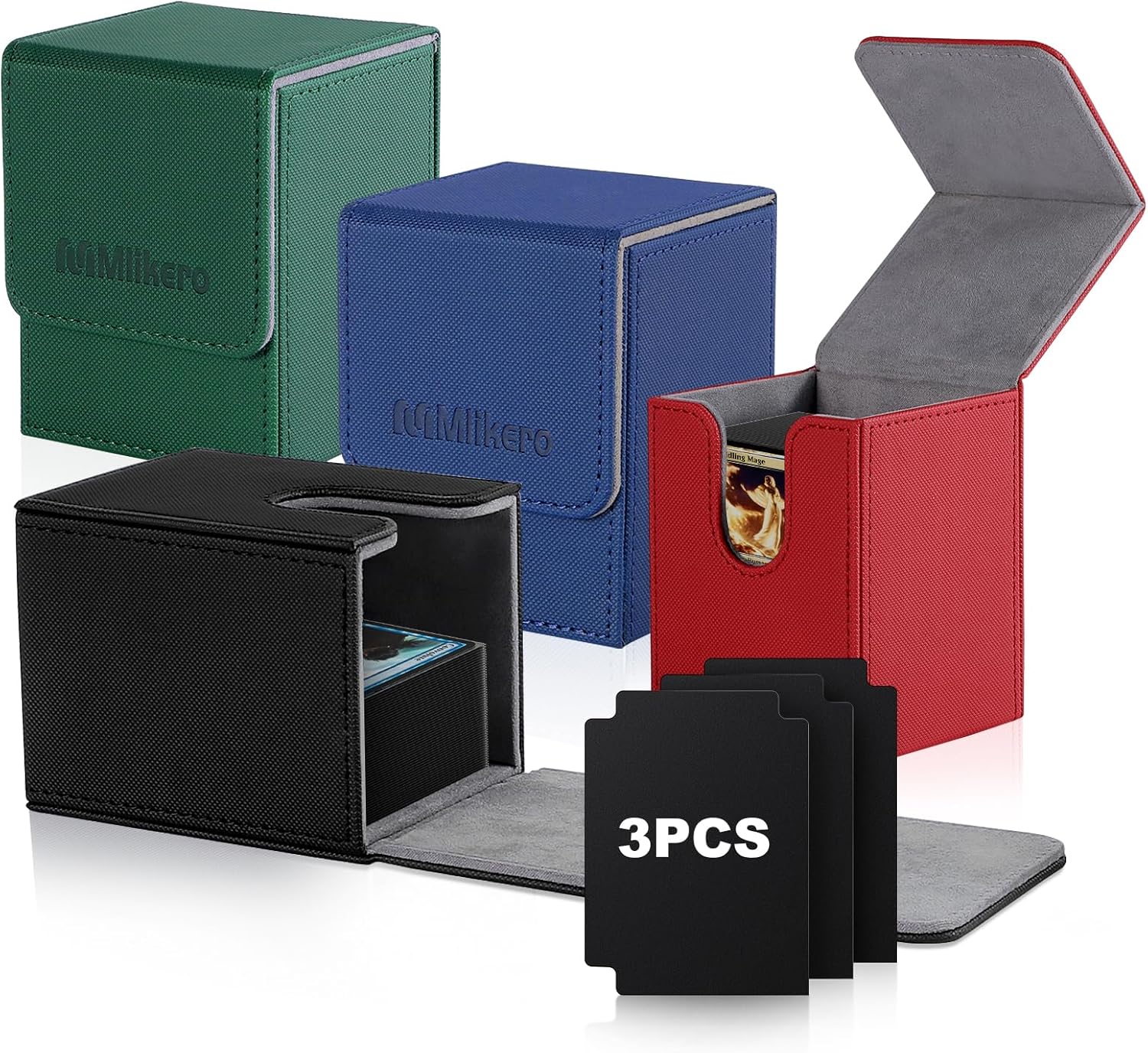 500 Black Card Sleeves and 4 Color Card Deck Box